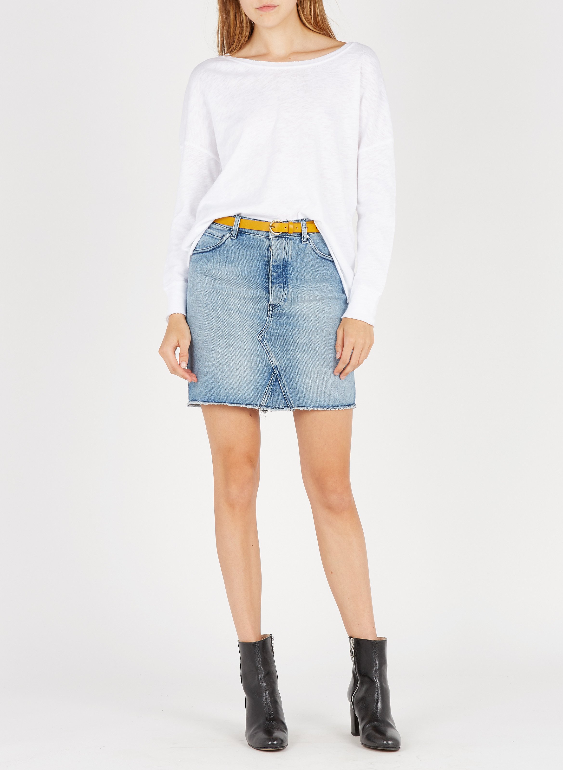 Tee-shirt col bateau en coton AMERICAN VINTAGE Blanc