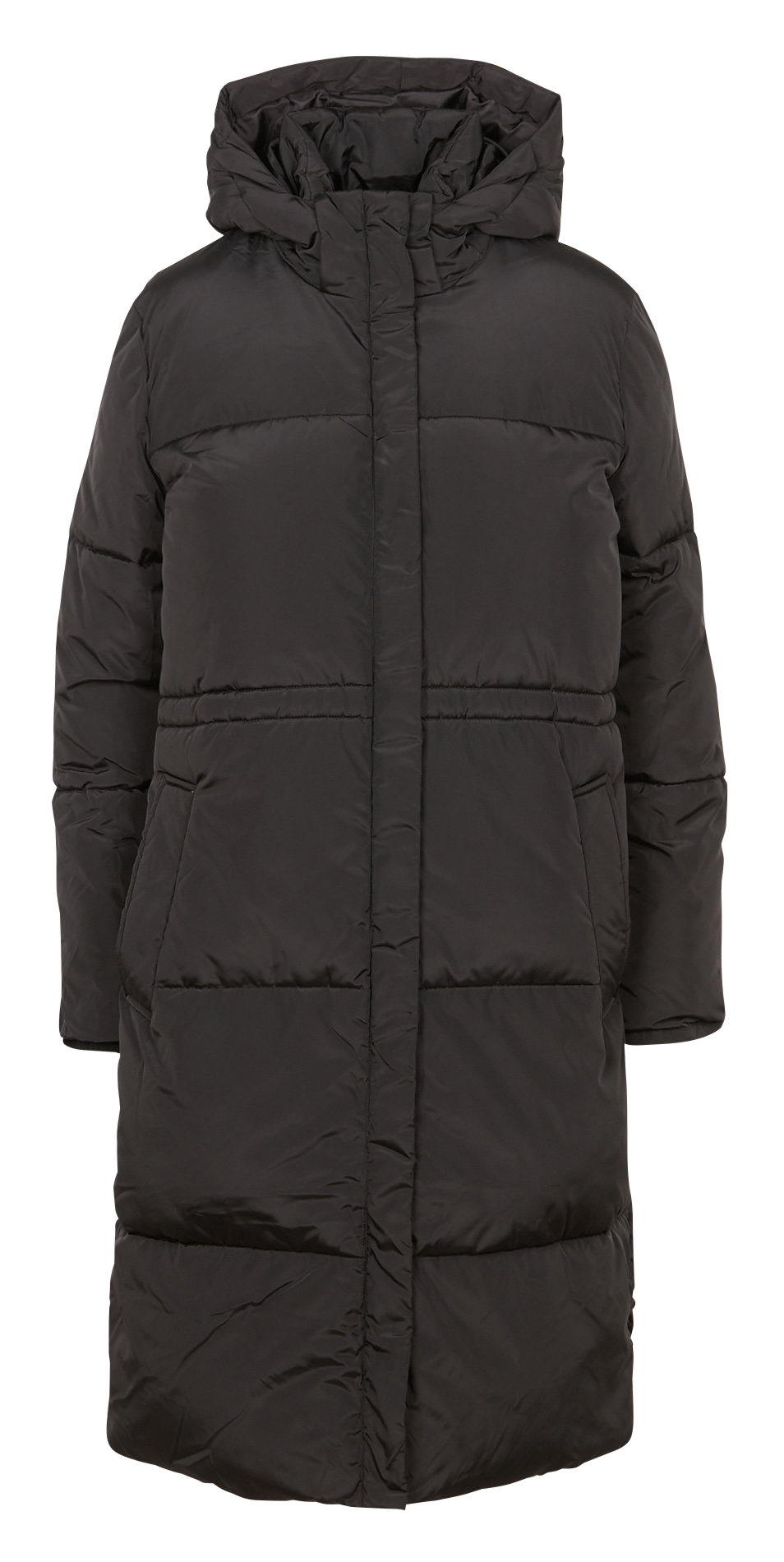 Long Padded Jacket With Removable Hood Black Second Female Women