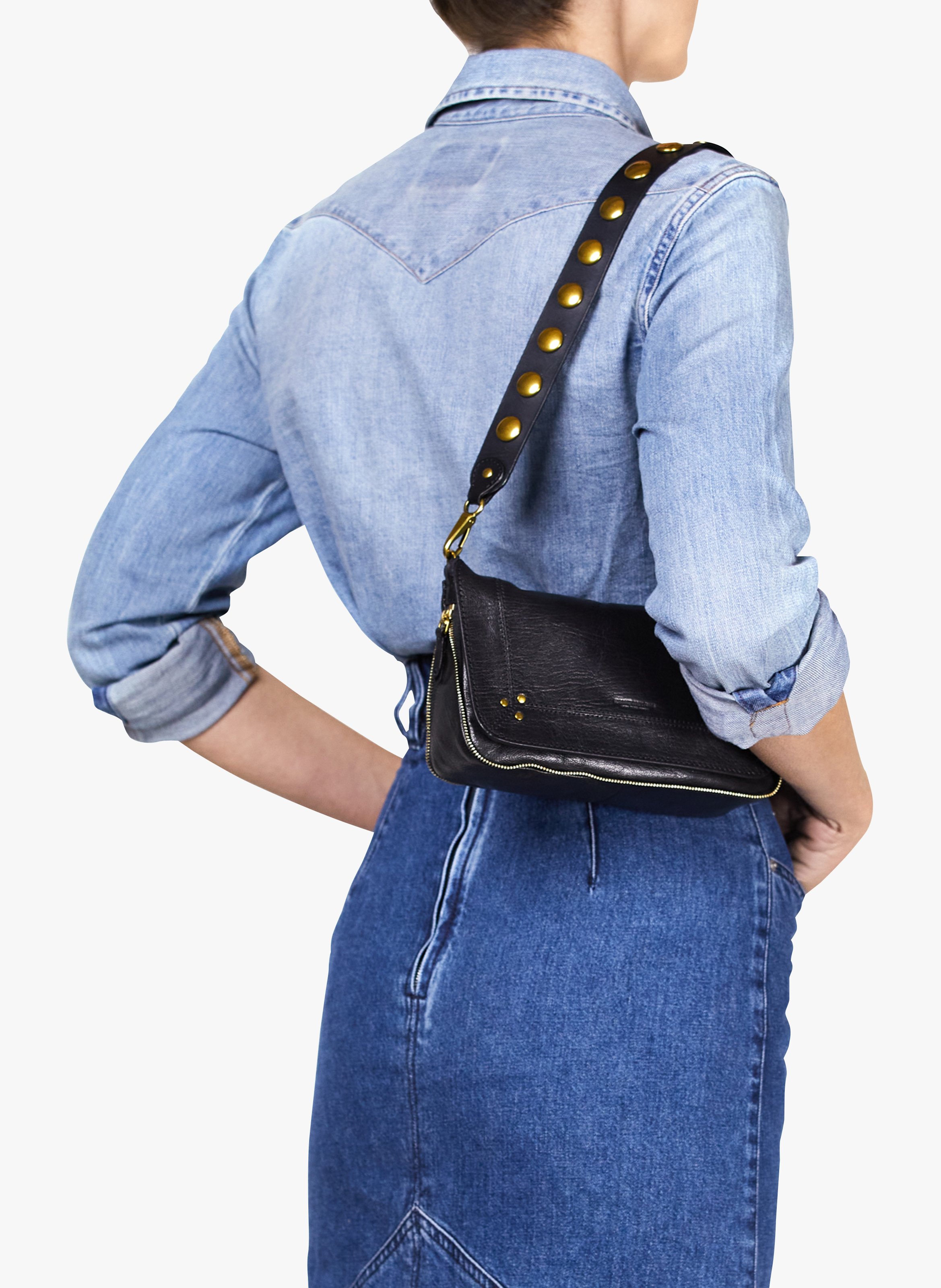 Studded leather strap JEROME DREYFUSS Black