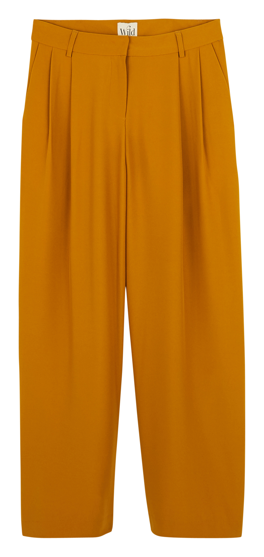 Flowing high-waisted pants WILD Brown
