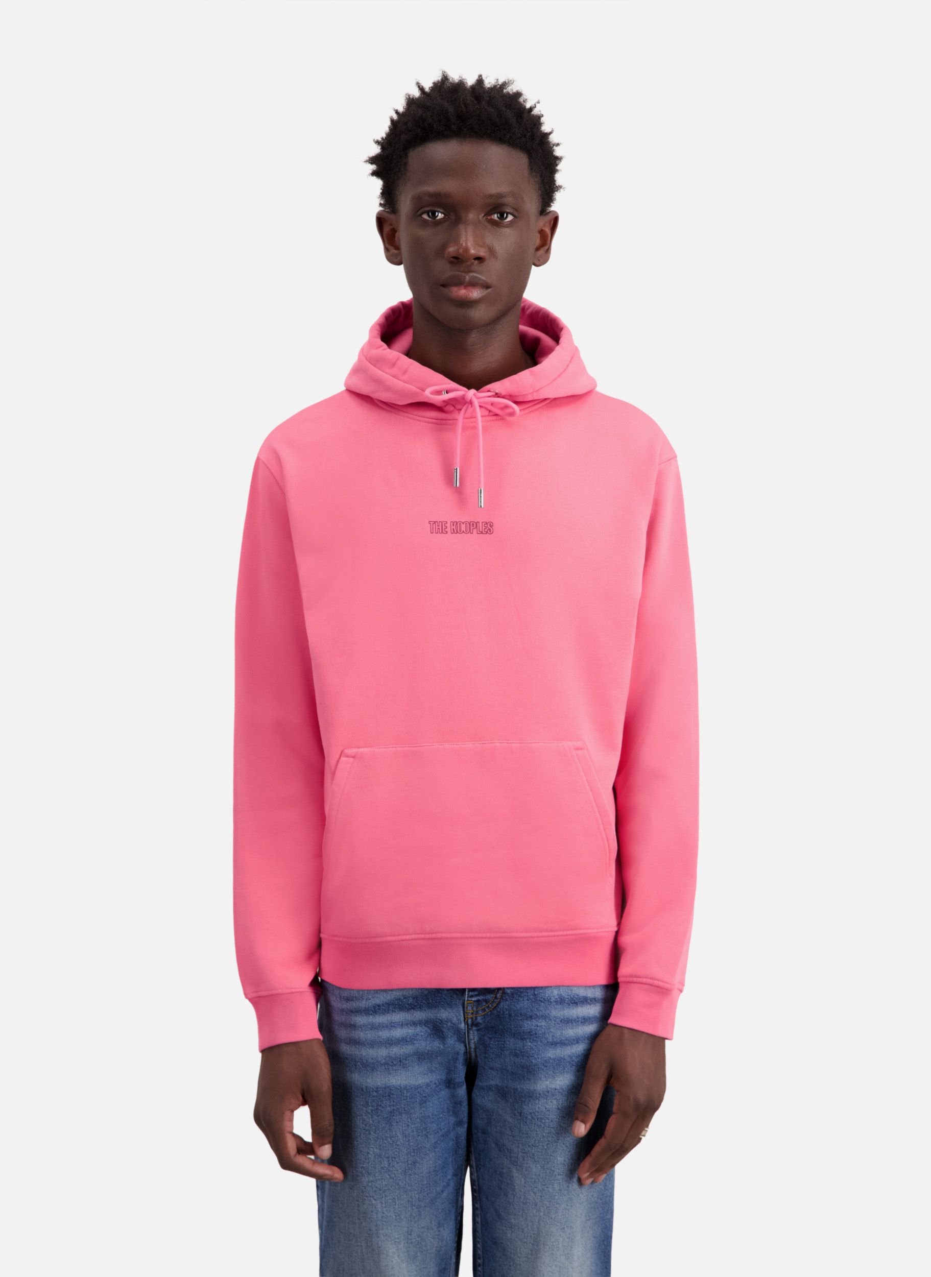 Pull rose a online capuche homme