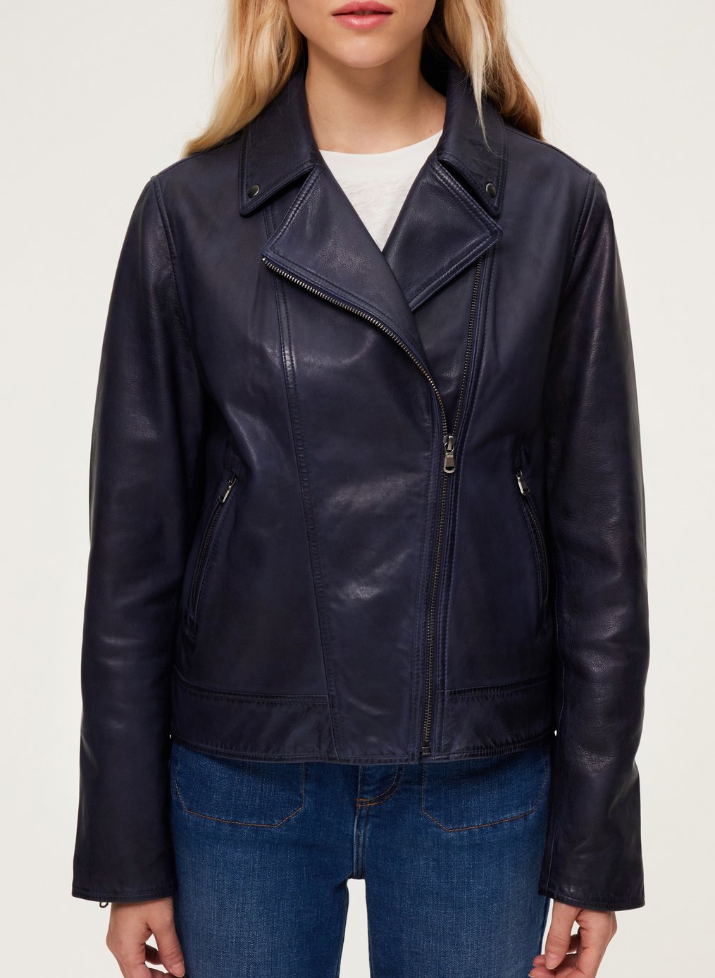 Short fitted leather on sale jackets for womens