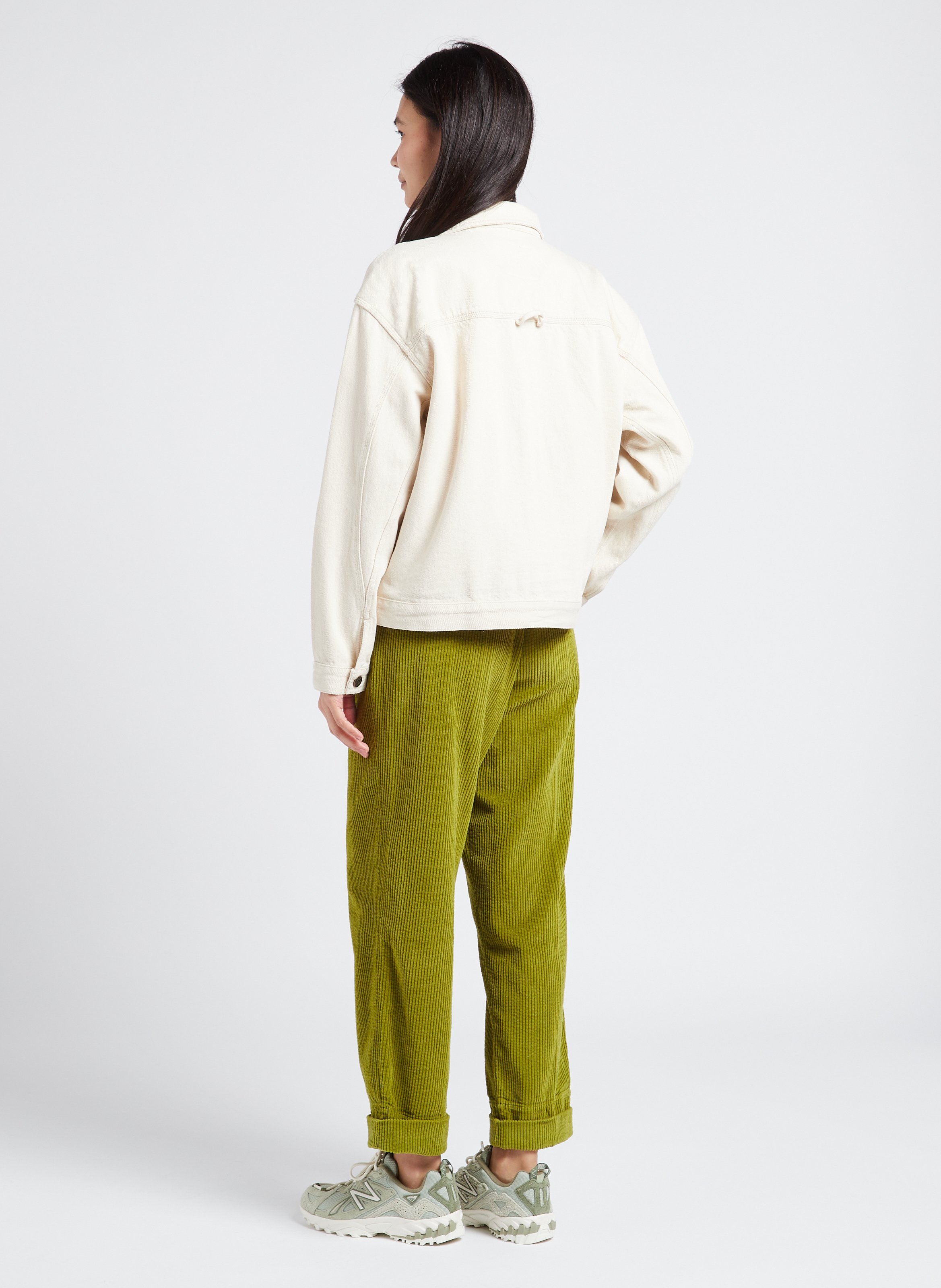 Gerade geschnittene Baumwolljacke mit klassischem Kragen AMERICAN VINTAGE Beige