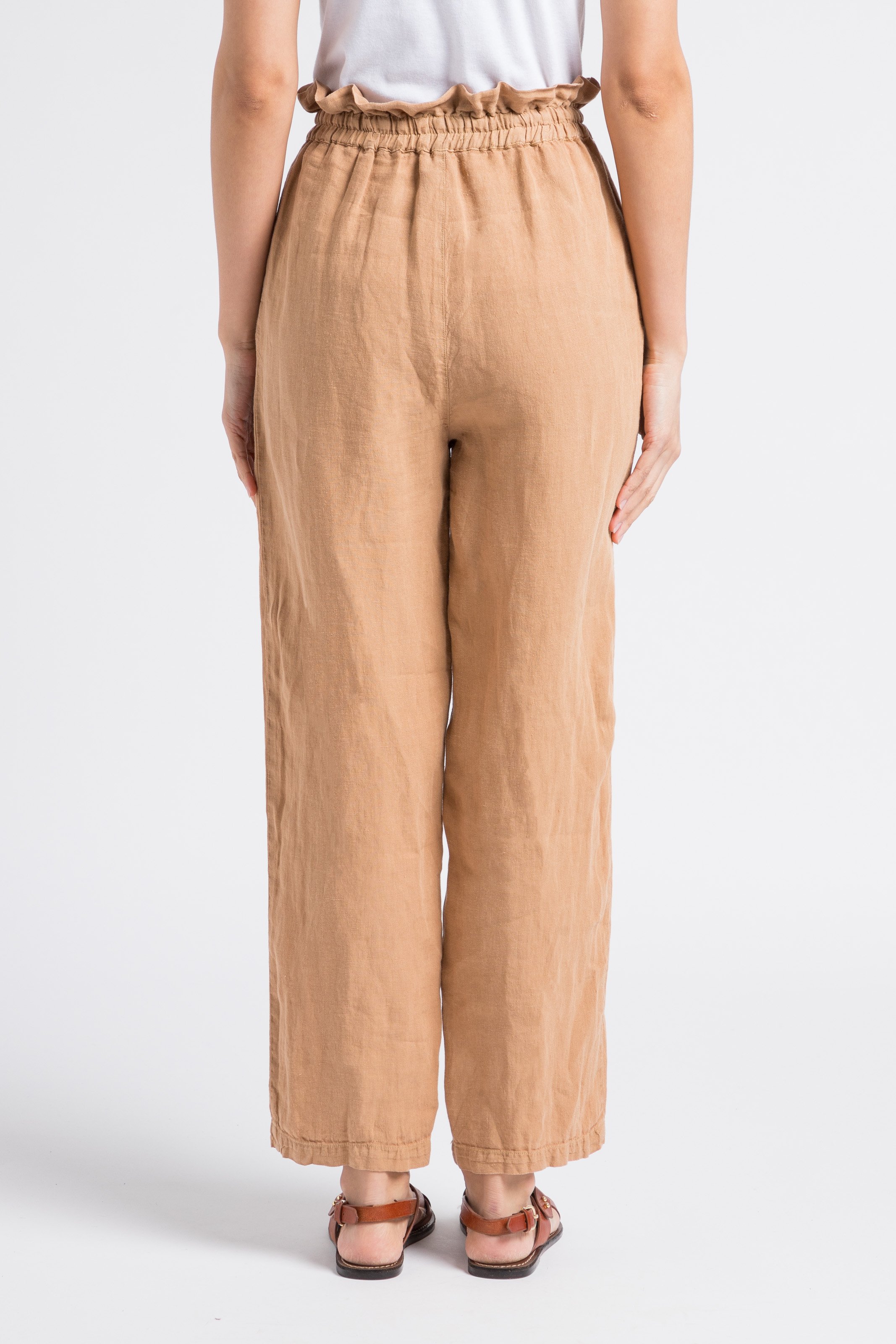 Karottenhose aus Leinen THE NEW SOCIETY Braun