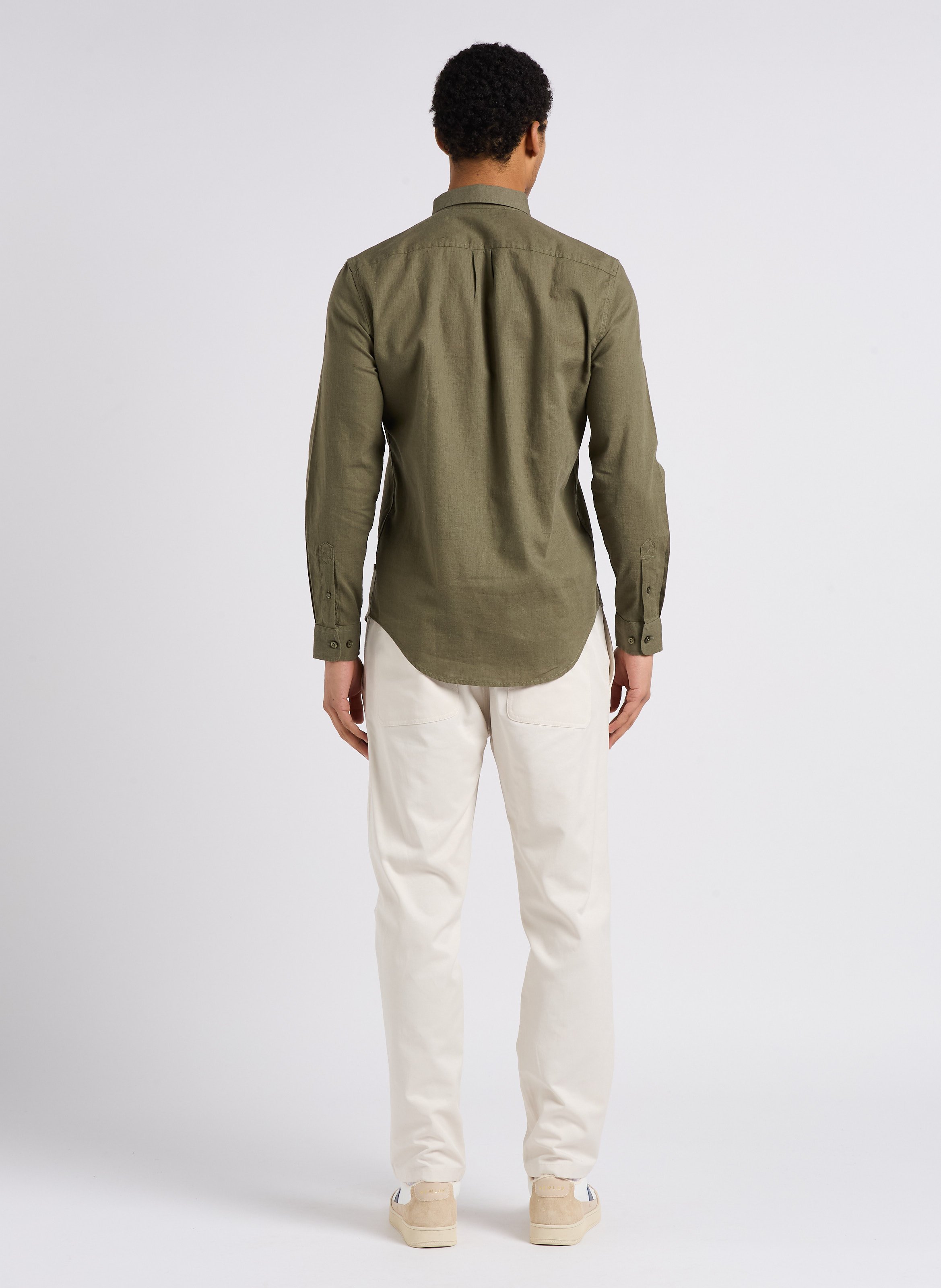 Straight-leg organic cotton-blend pants SAMSOE SAMSOE White