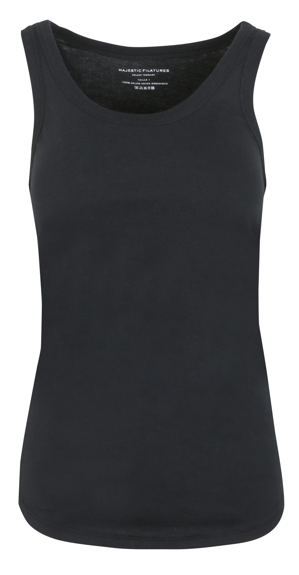 Débardeur droit col U en coton bio MAJESTIC FILATURES Noir