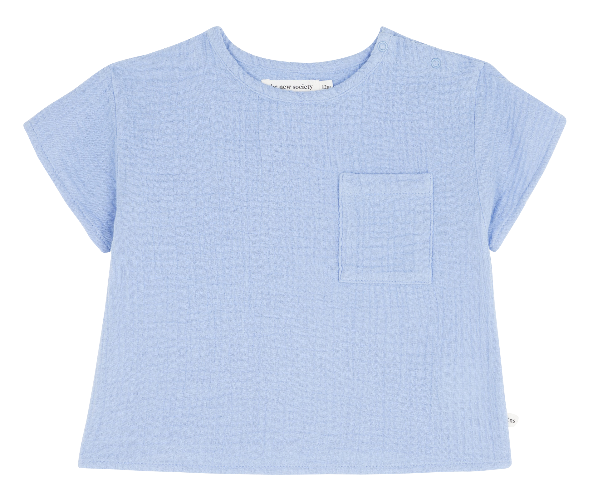 Kurzarm-T-Shirt aus Baumwolle THE NEW SOCIETY Blau