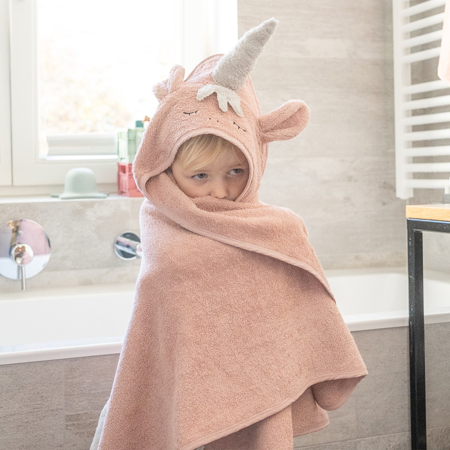 Unicorn hooded towel KINDSGUT Pink