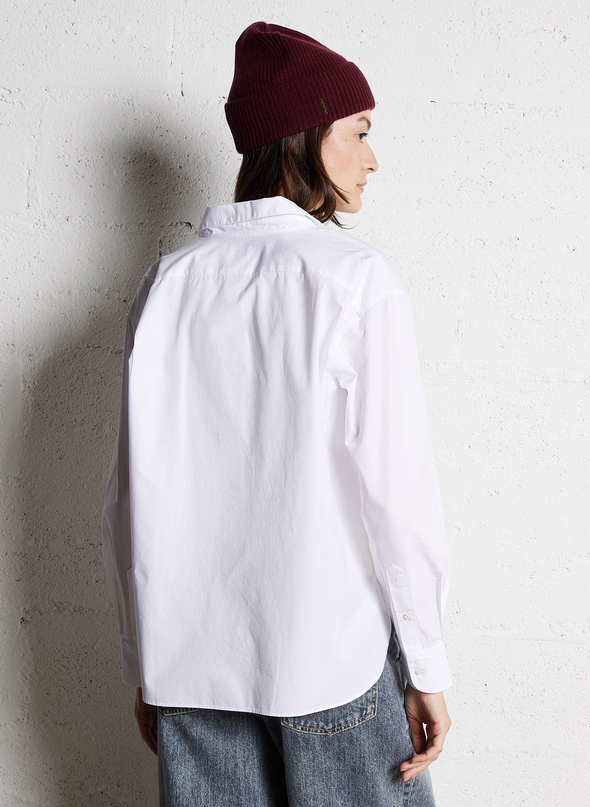 Katoenen blouse met klassieke kraag BELLEROSE Wit