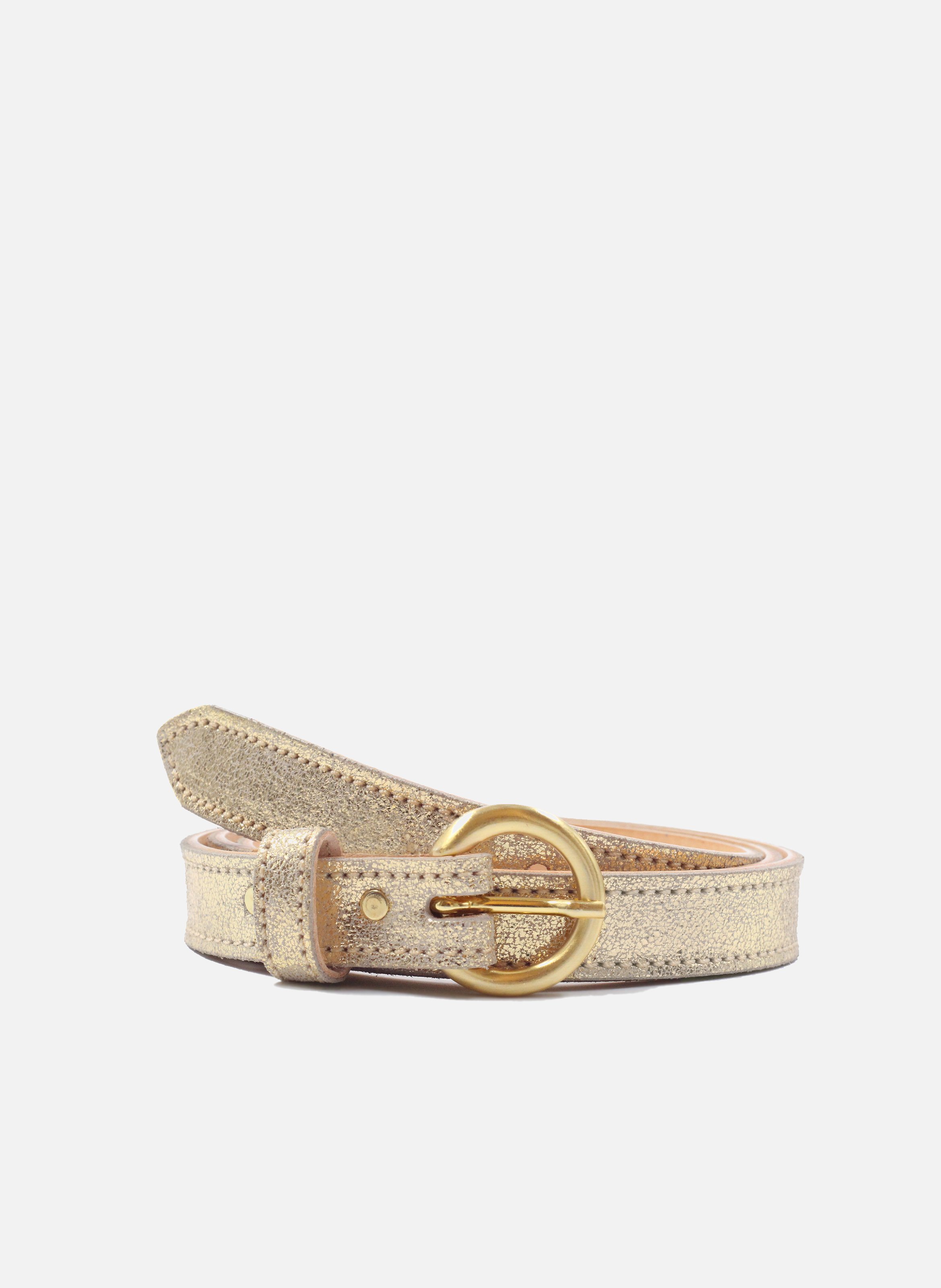 Gold metallic leather buckle belt JULES & JENN Golden