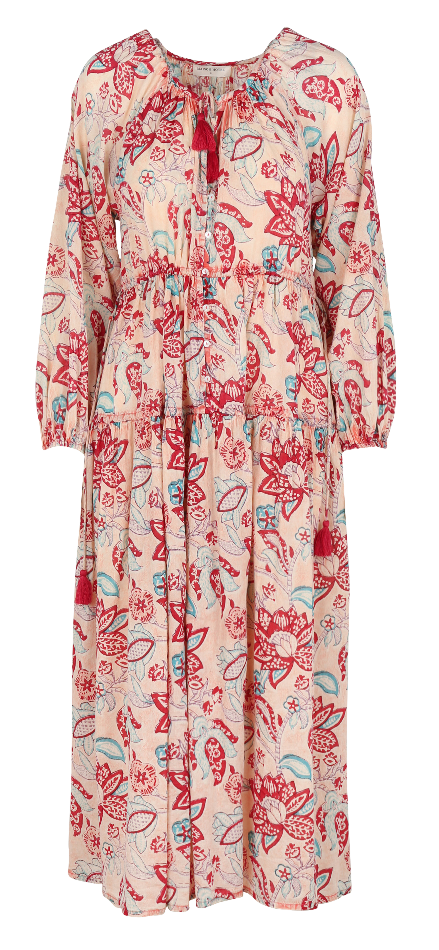 Robe ample imprimée en coton MAISON HOTEL Rose