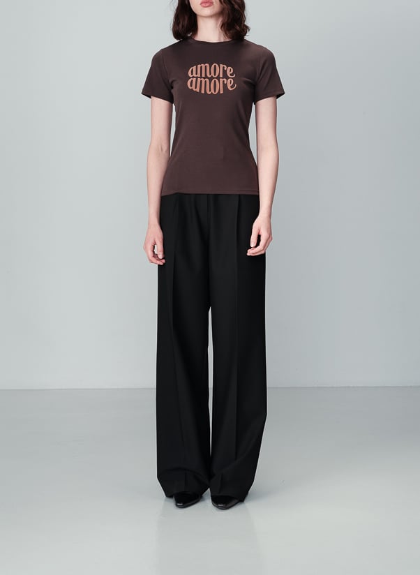 Tee-shirt col rond en coton mélangé GRACE ET MILA Gris