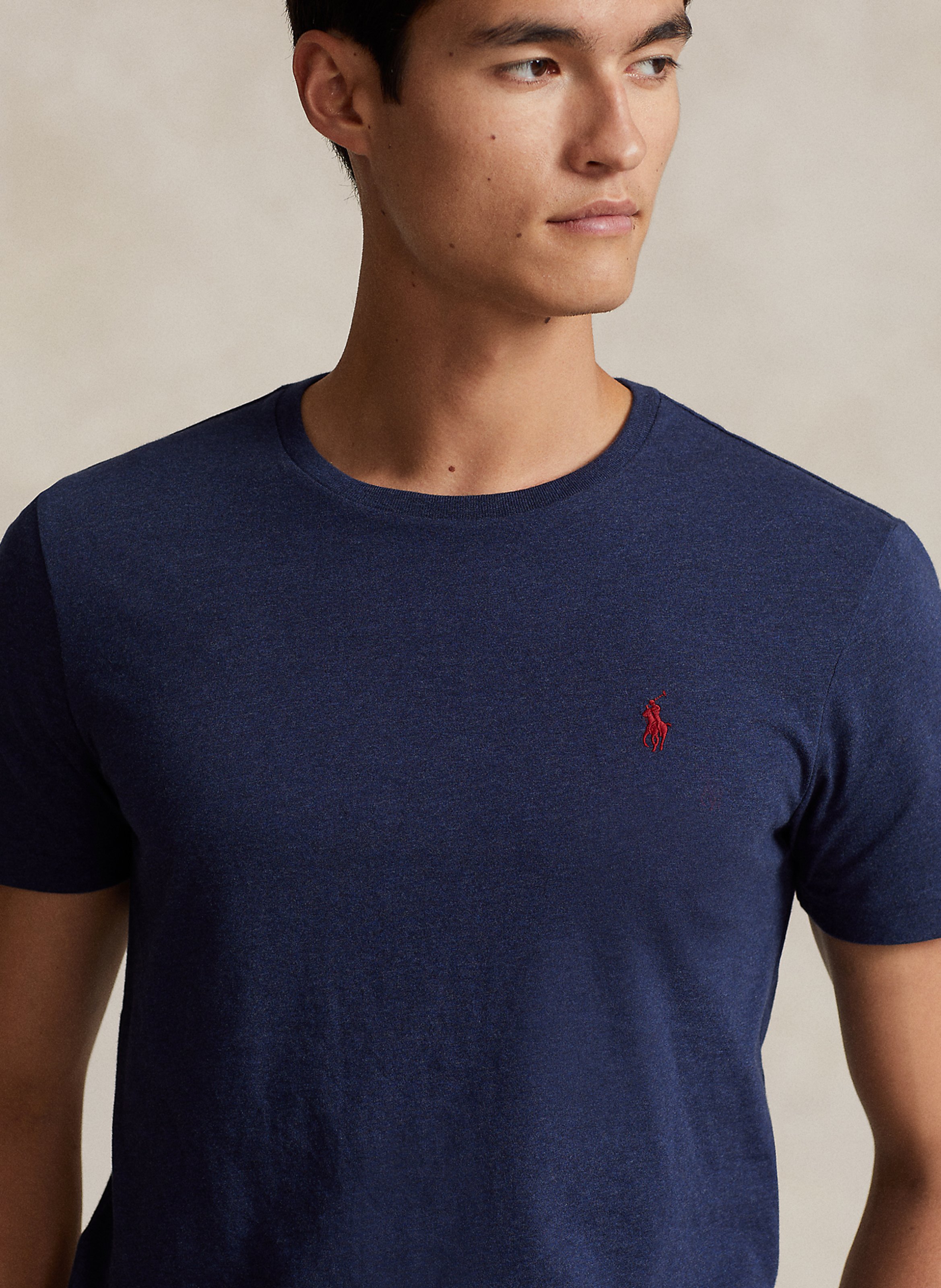 Tee-shirt col rond slim-fit en coton POLO RALPH LAUREN Bleu