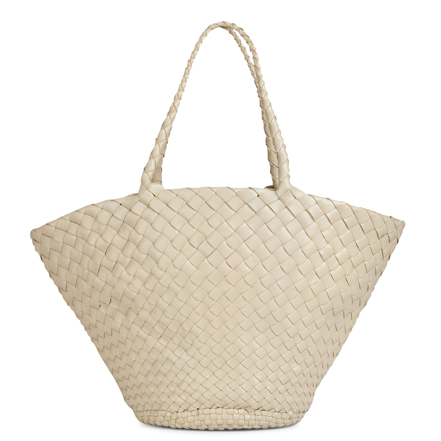 Braided leather basket DRAGON DIFFUSION White