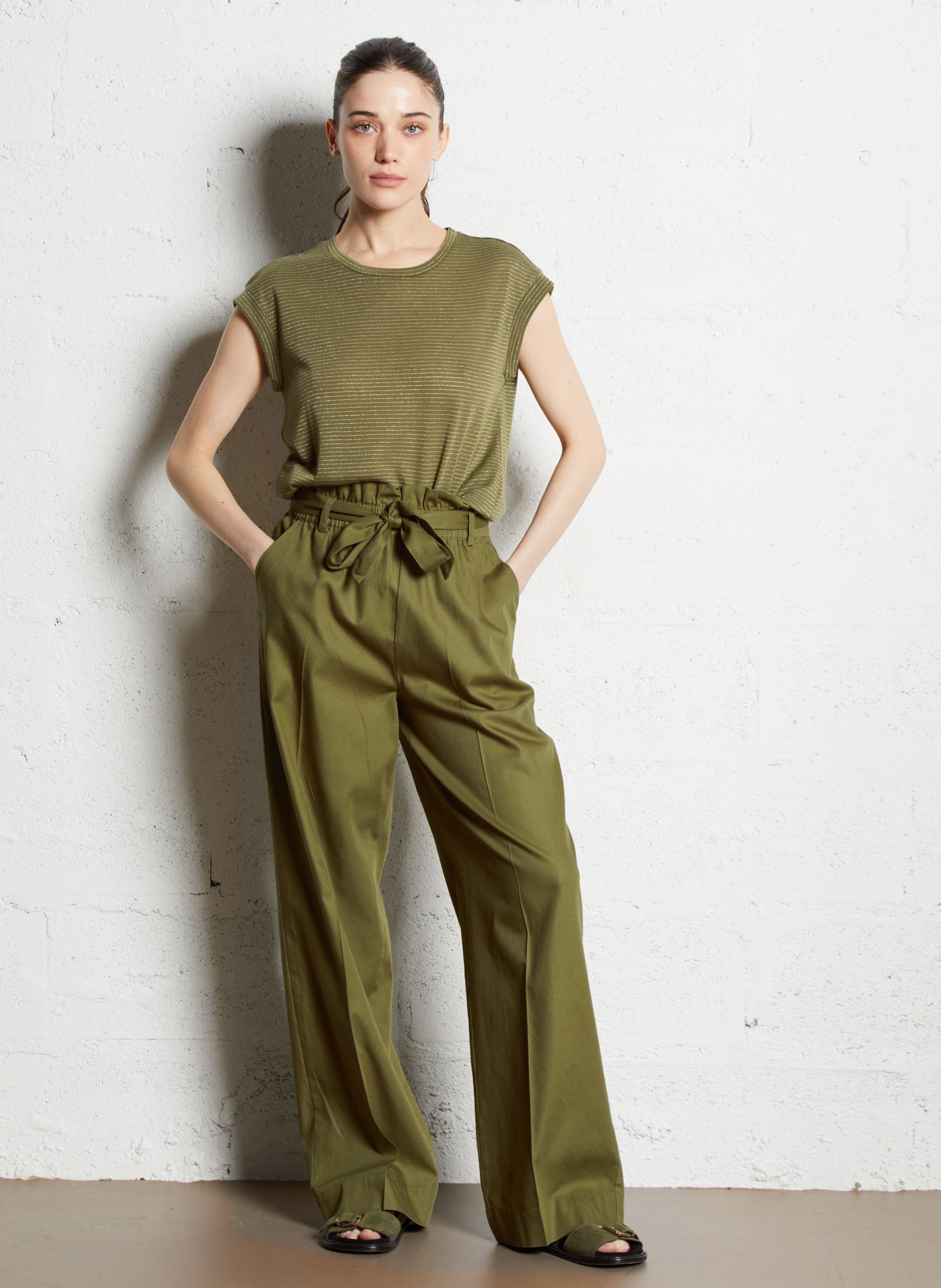 Tee-shirt droit à rayures VILA Vert