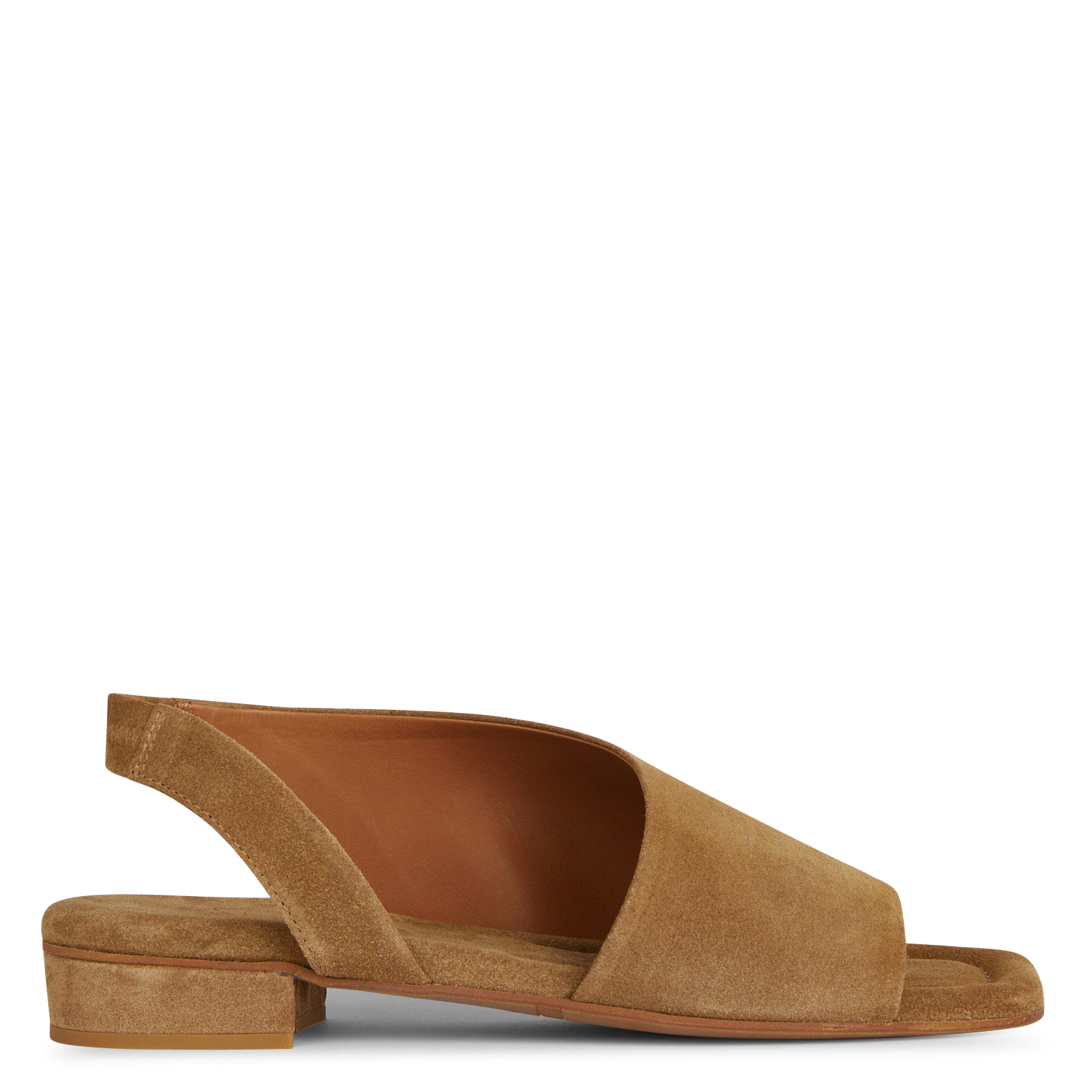 Open-toe flat suede sandals BILLI BI Brown