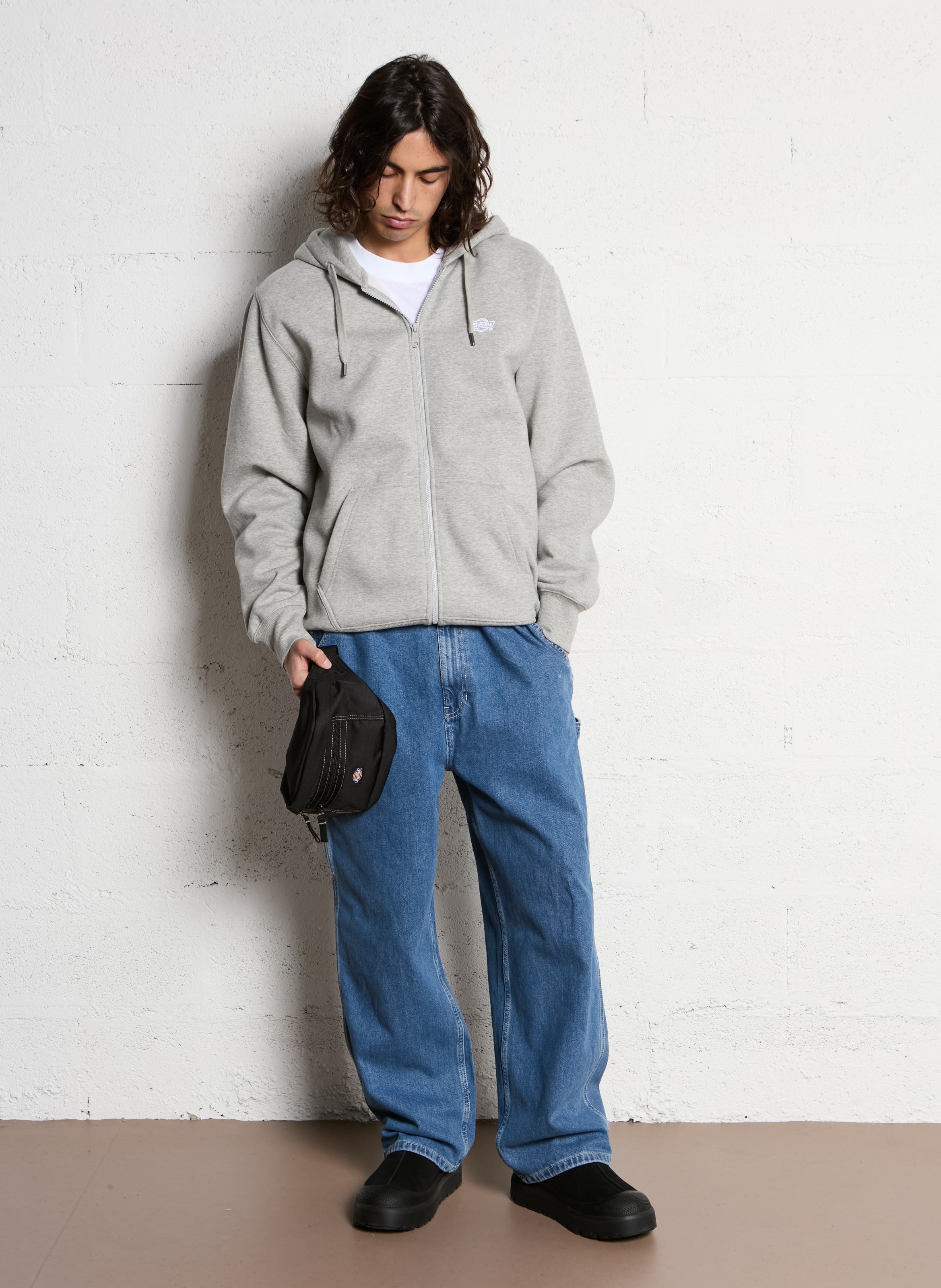 Hoodie met kangoeroezak en lange mouwen DICKIES Grijs