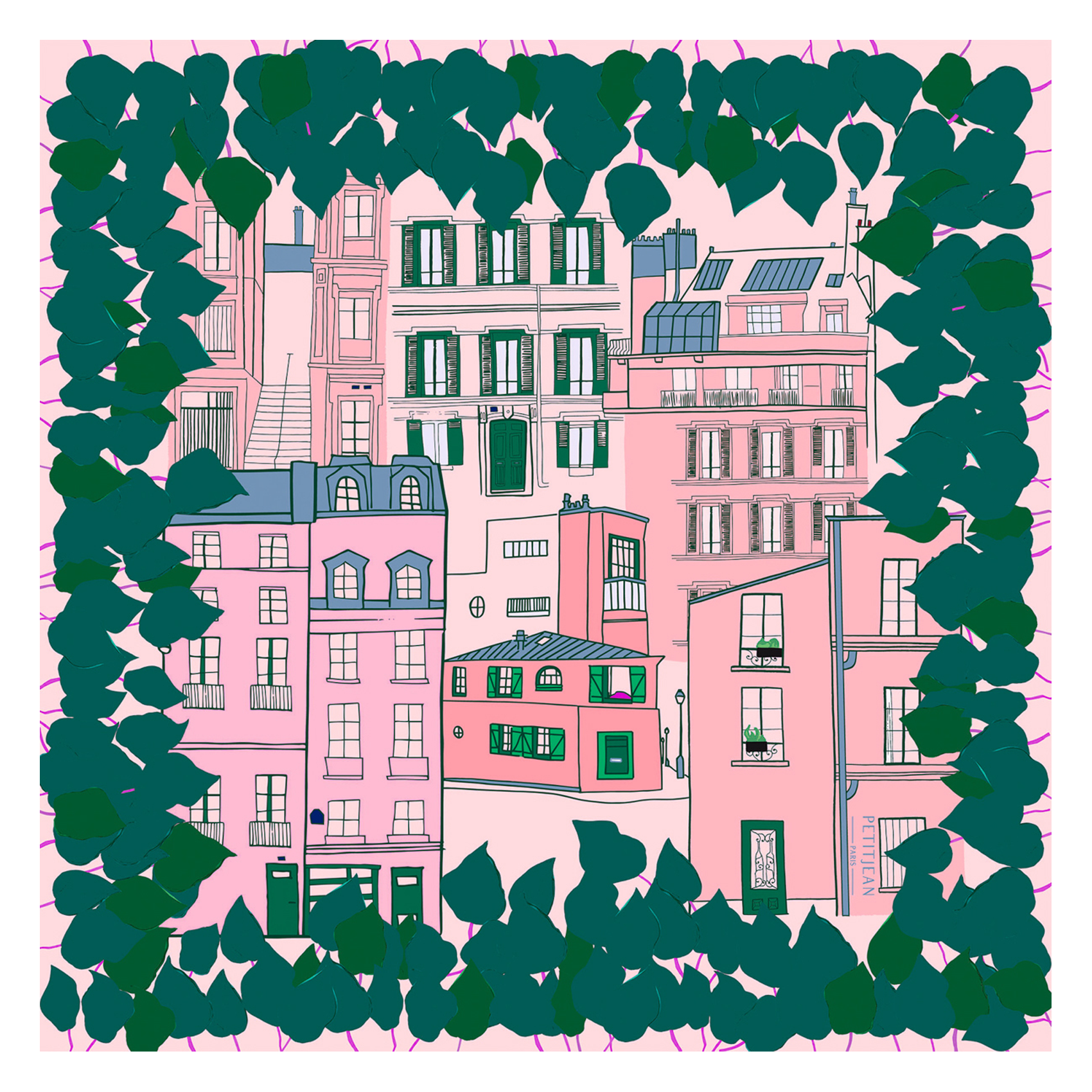 Printed silk scarf PETITJEAN PARIS Multicolored