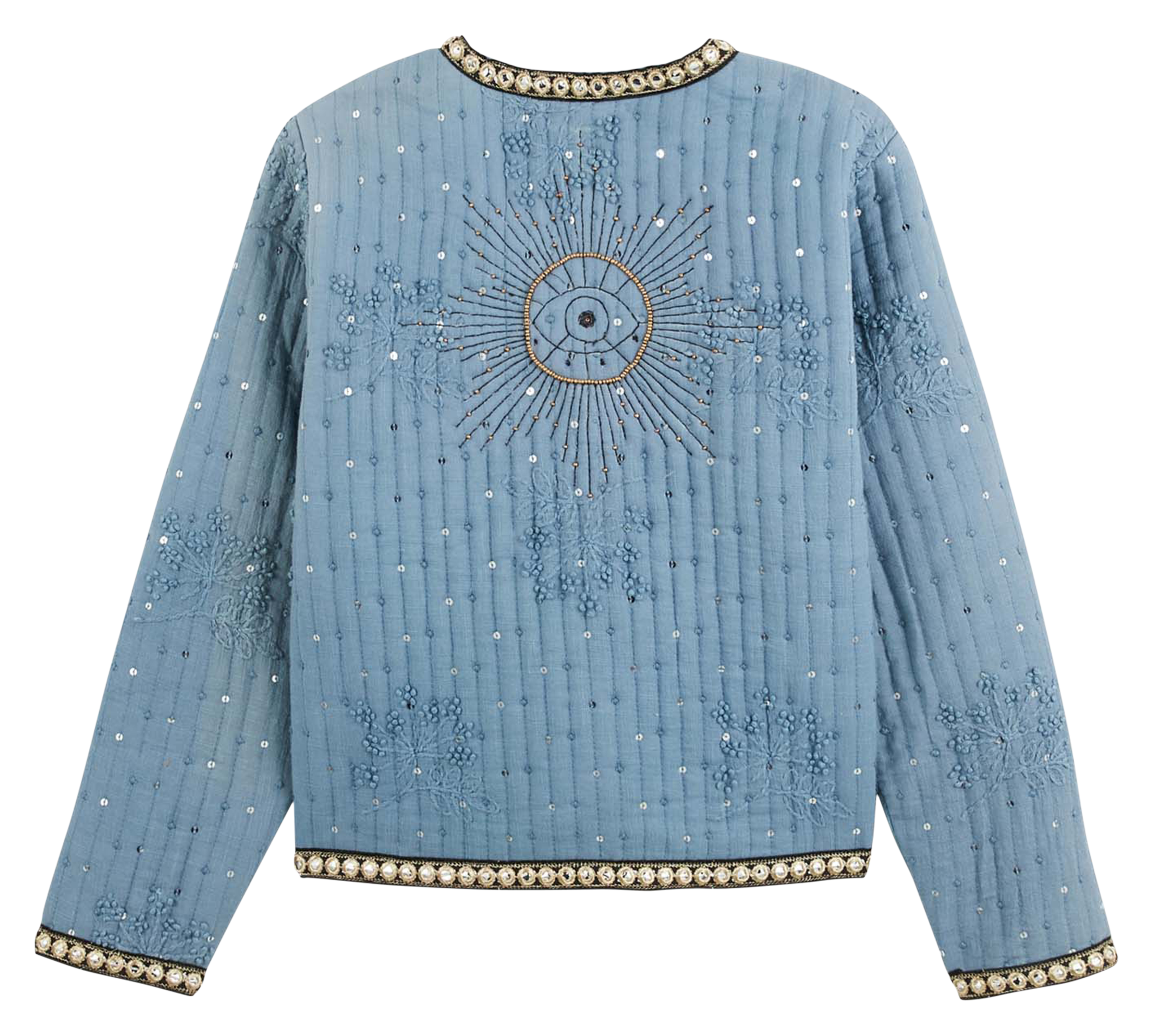 Straight cotton jacket WILD Blue