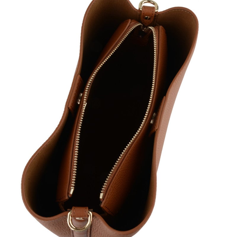 Satchel - cowhide leather POURCHET Brown