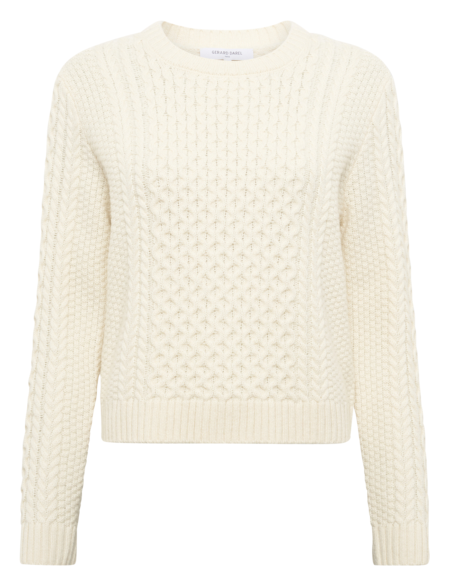 Effen trui van wolmix met lange mouwen en kant GERARD DAREL Beige