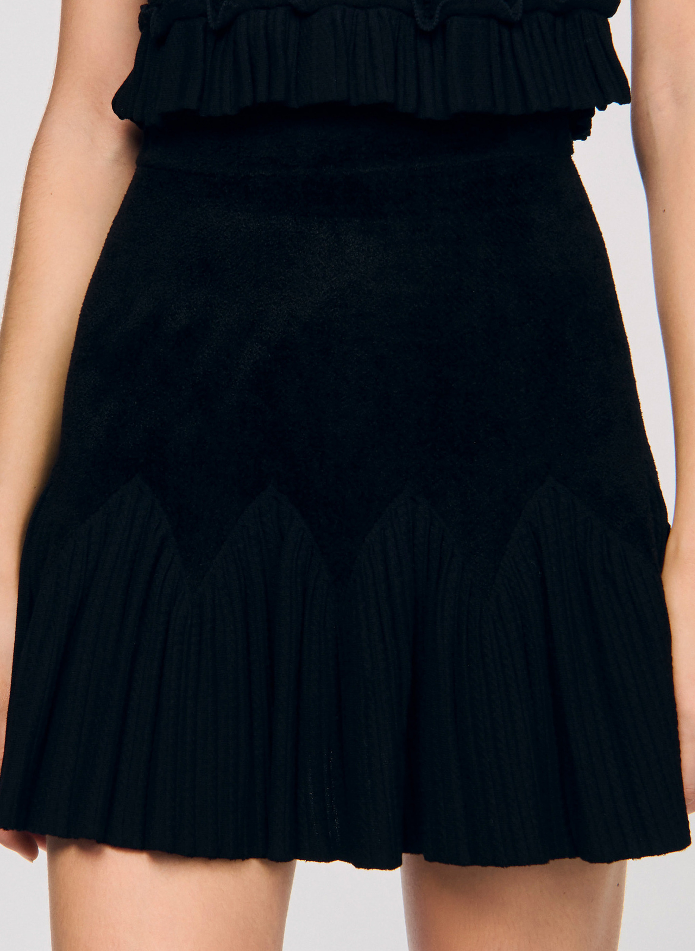 Flared Mini Skirt SANDRO Black