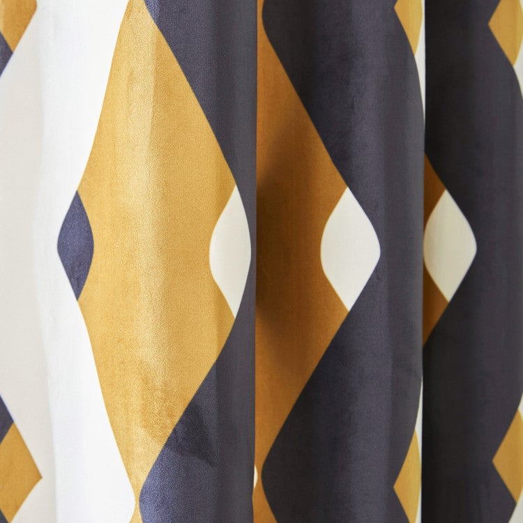 Curtain with black eyelets MADURA Yellow