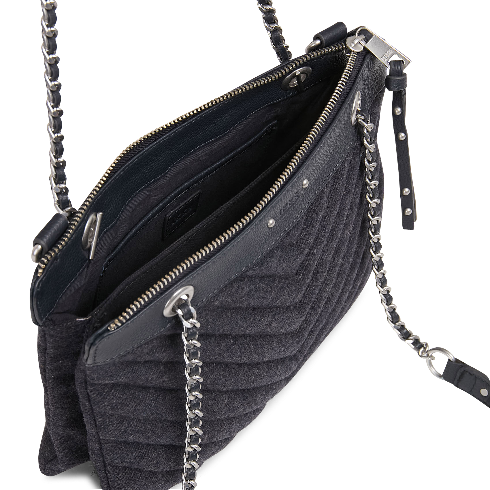 Quilted plain mix clutch bag IKKS Blue