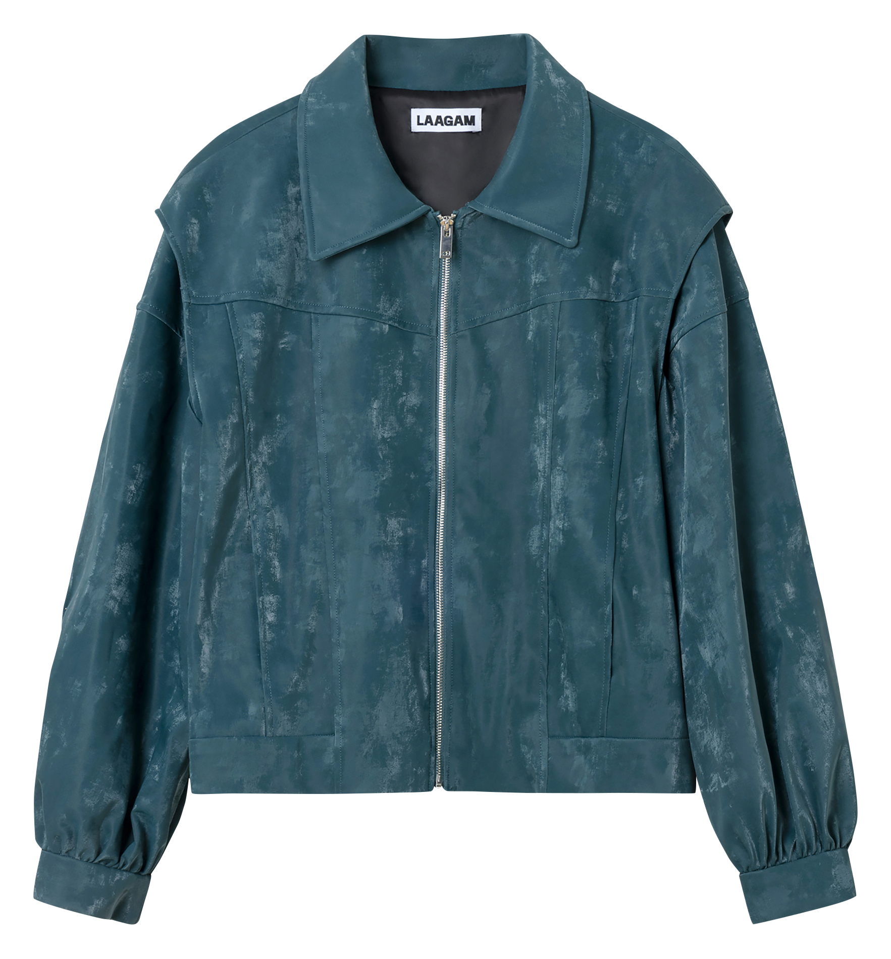 Oversized washed zip-up jacket LAAGAM Green