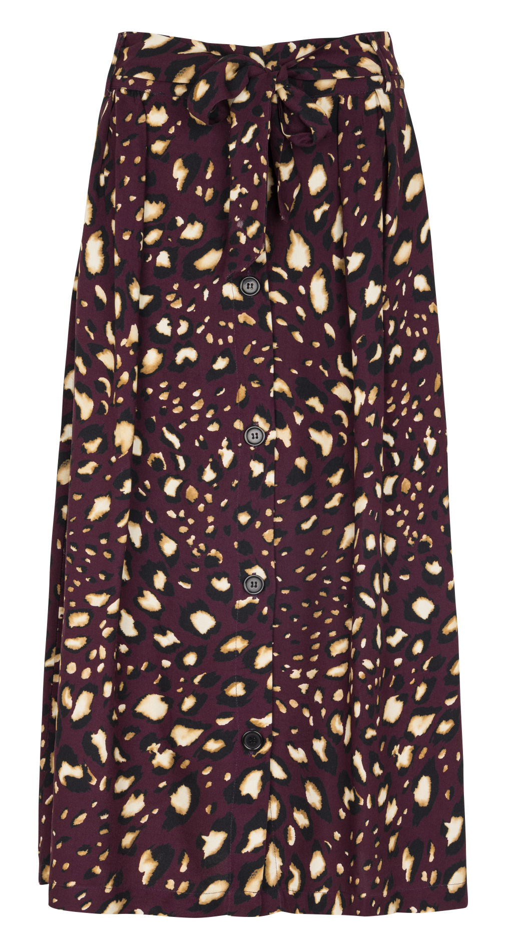 Jupe midi fluide ceinturée à motifs LA FEE MARABOUTEE Rouge