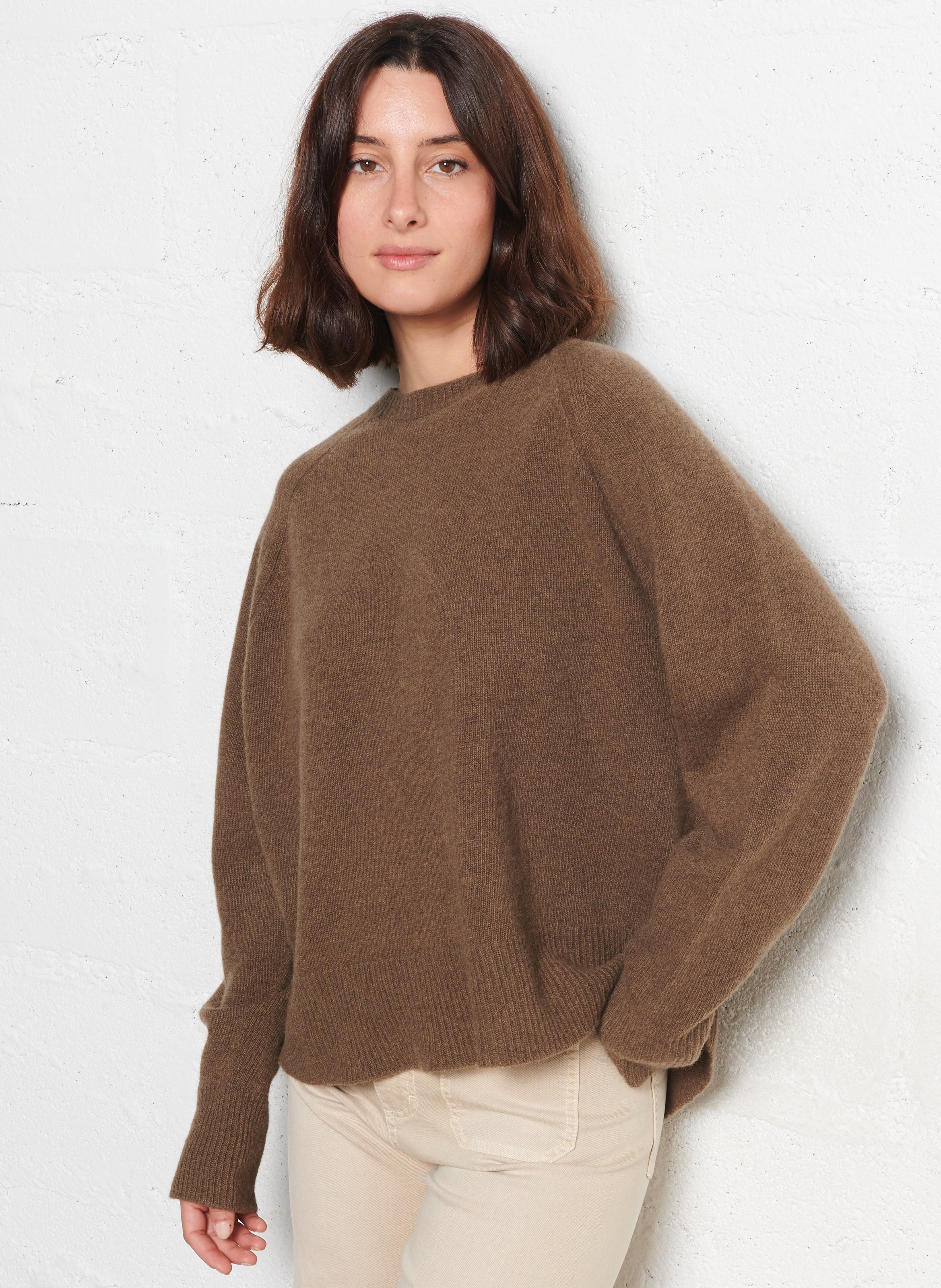 Loose-fit round-neck wool jumper HOD PARIS Green