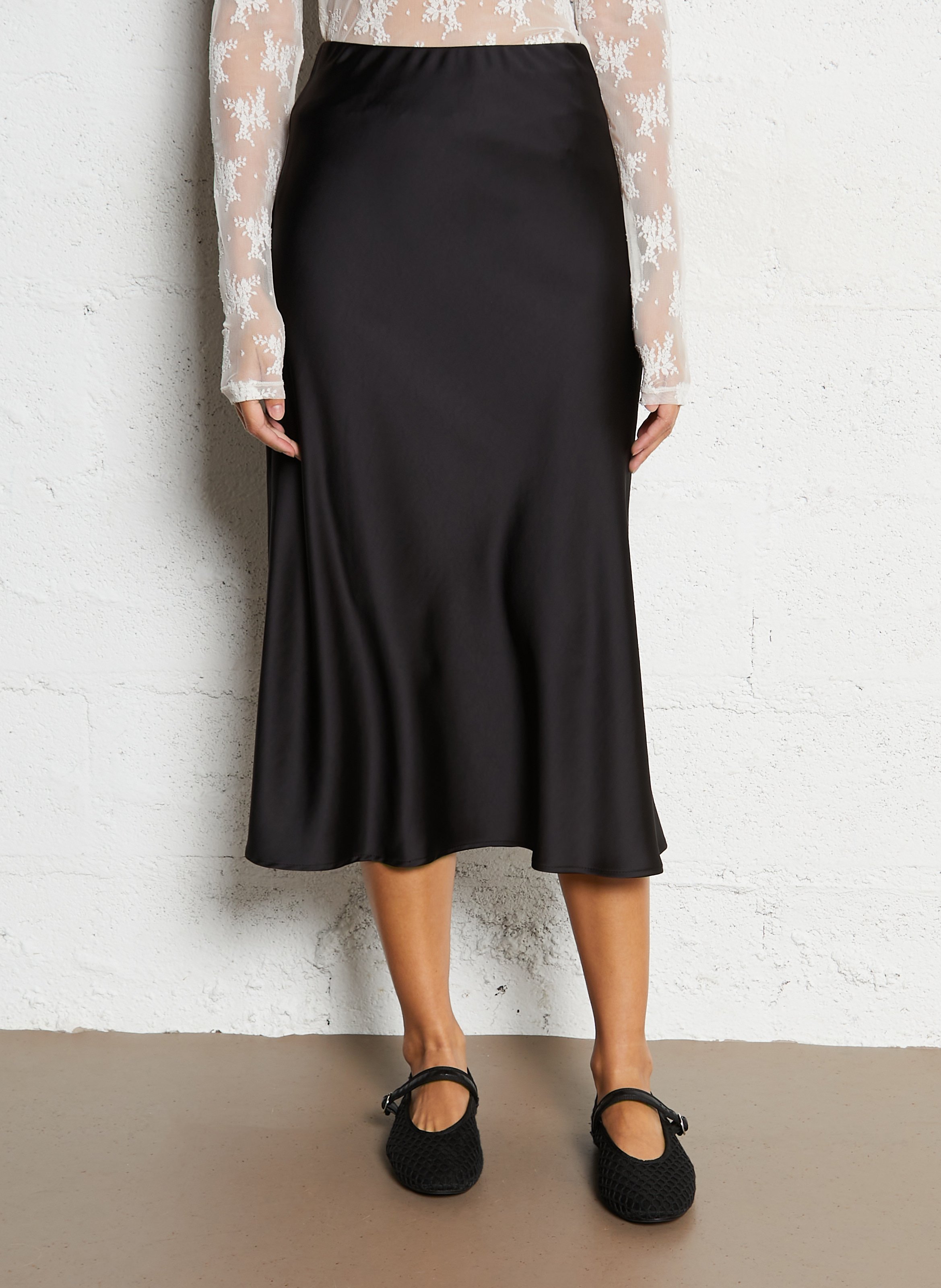 Einfarber ausgestellter Satinrock IMPERIAL