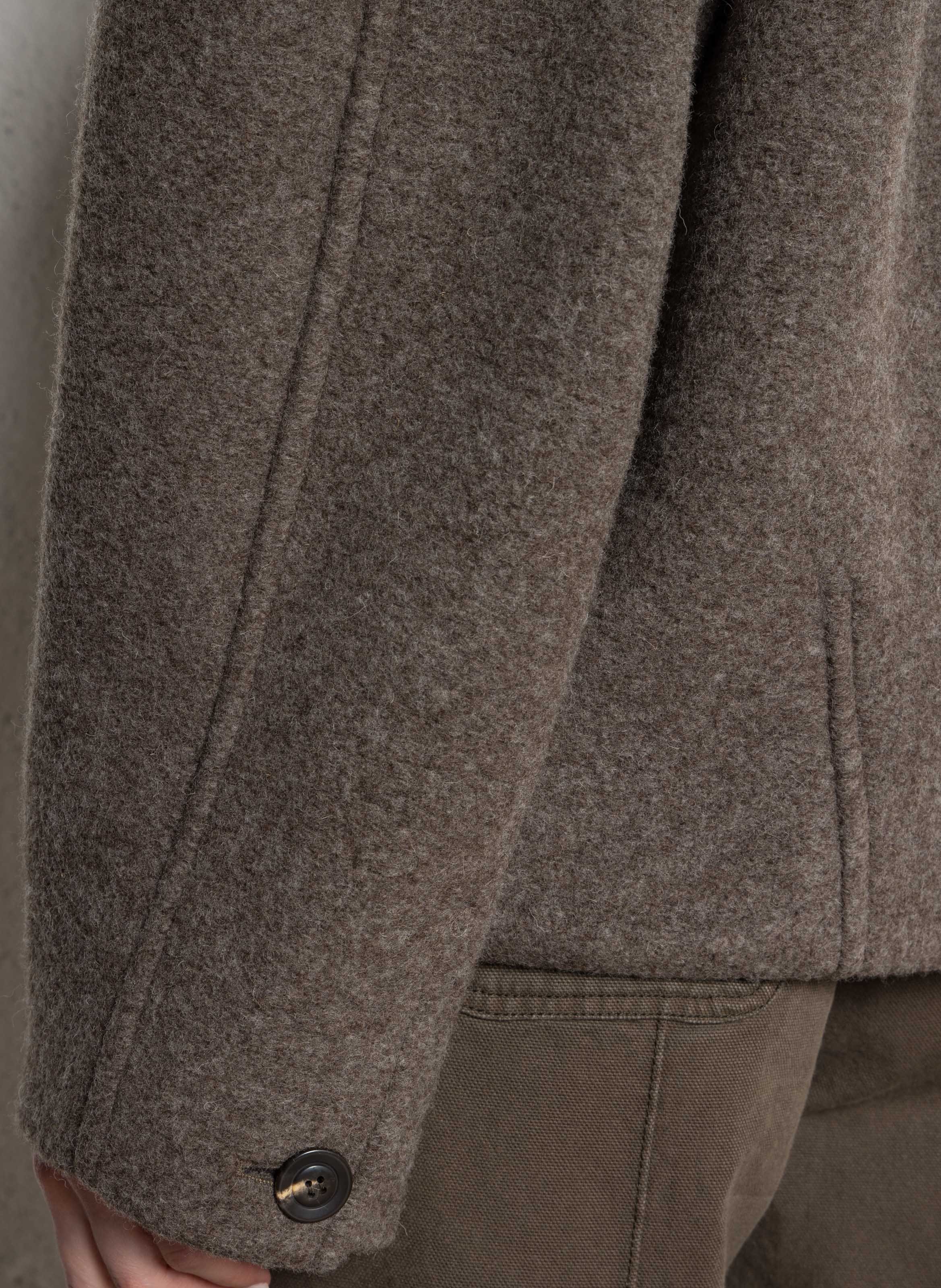Manteau court en laine mélangée SOEUR Gris