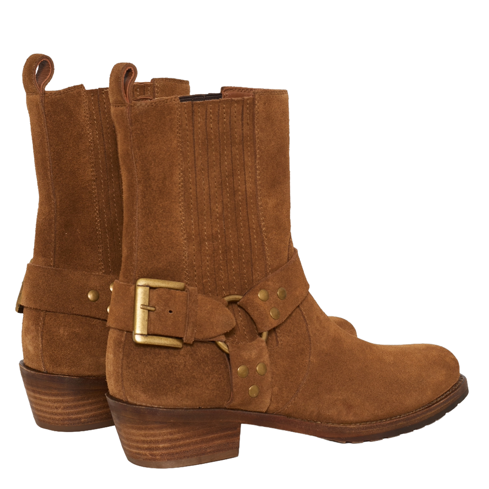 Suede leather slip-on ankle boots PABLO Brown