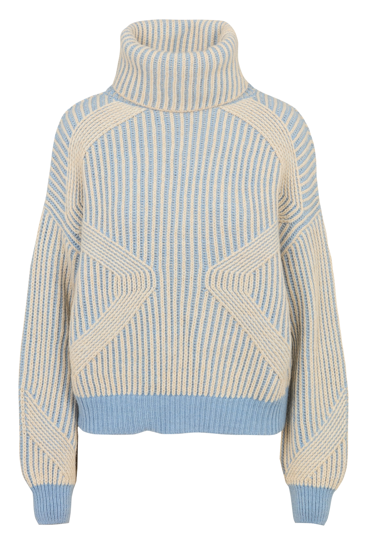 Oversized coltrui van gebreide trui ONE STEP Blauw