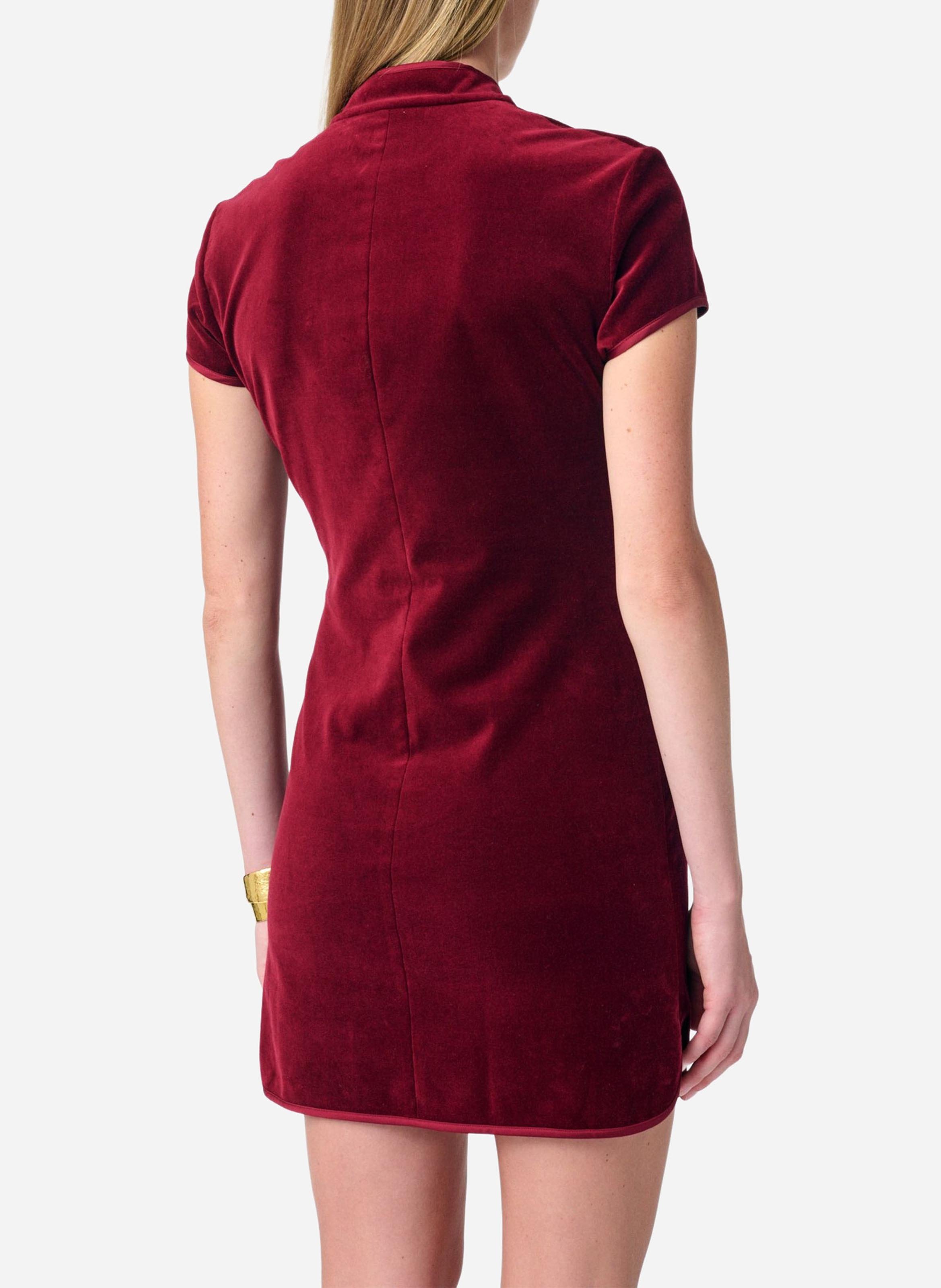 Fitted short velvet dress VANESSA BRUNO Red