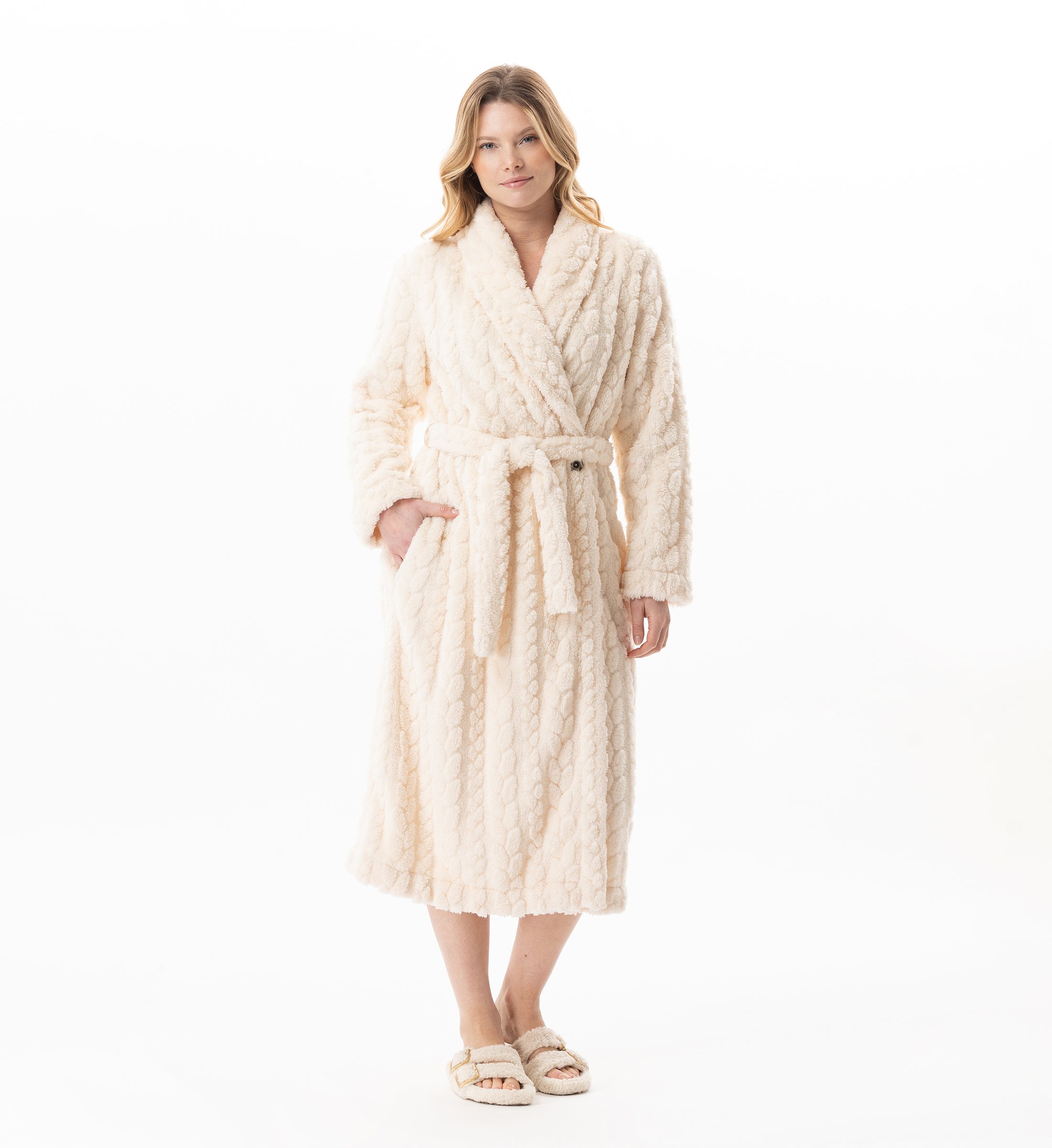 Crossed robe with braided effect LE CHAT Beige