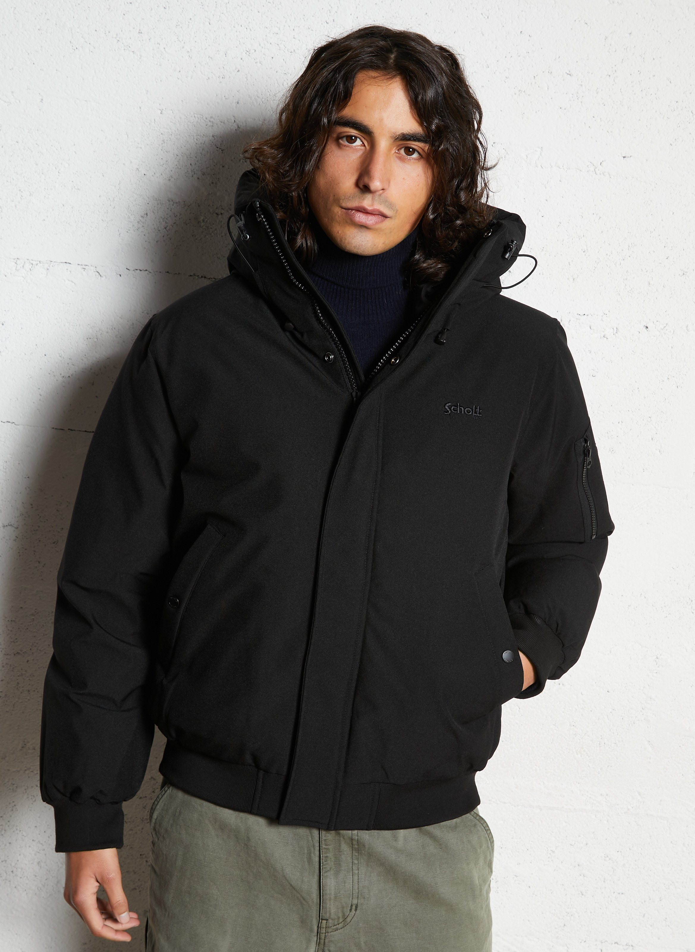 Jack met hoge kraag SCHOTT Zwart