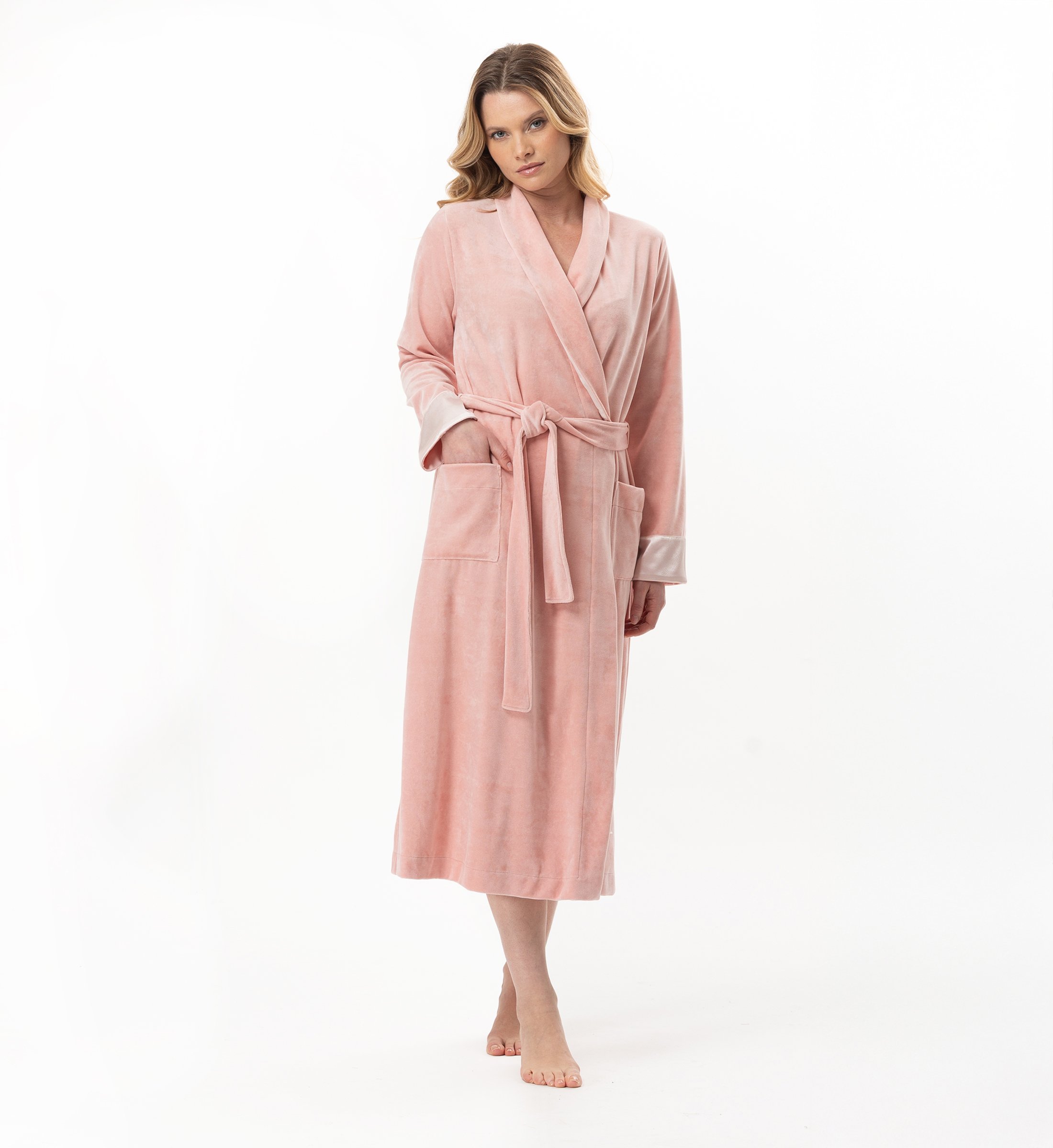 Crossed velvet dressing gown LE CHAT Pink