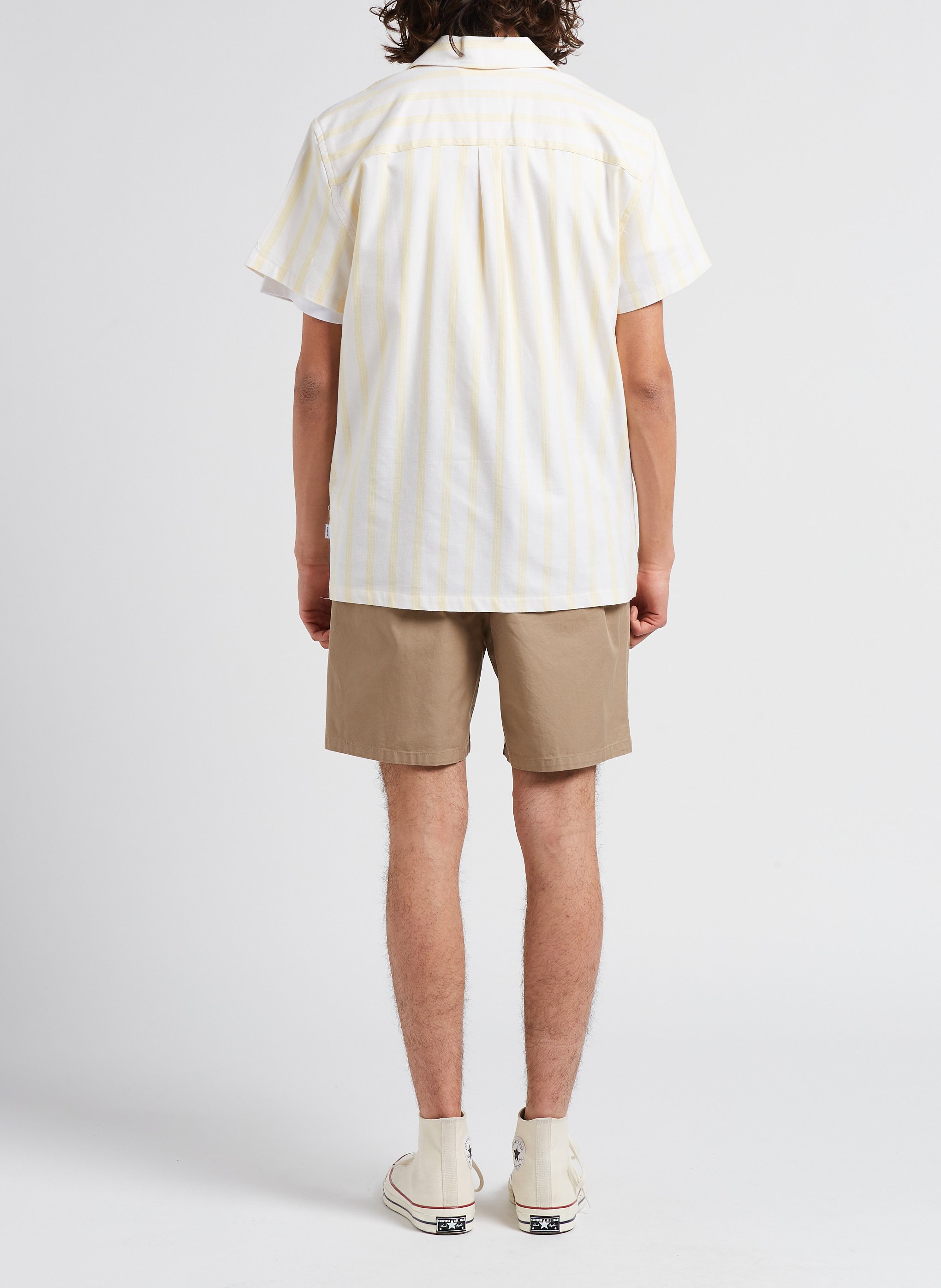 Ruimvallende, gestreepte katoenen blouse LES DEUX Geel