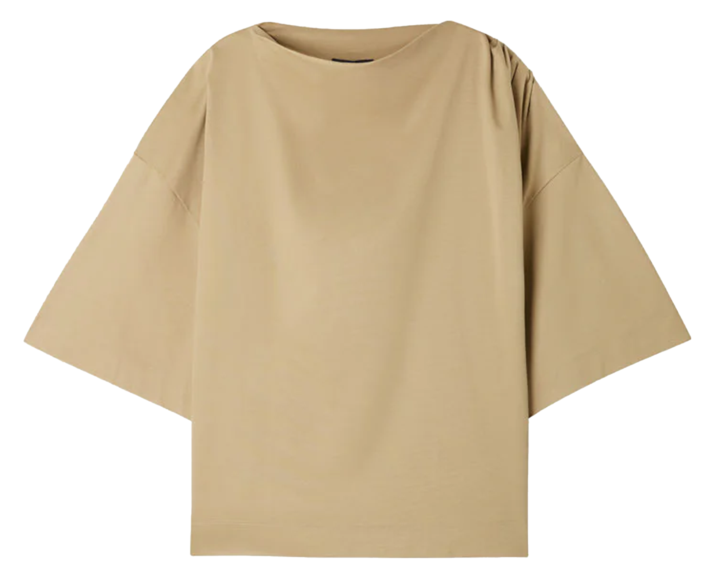 Camiseta de manga corta drapeada lisa SOEUR Beige