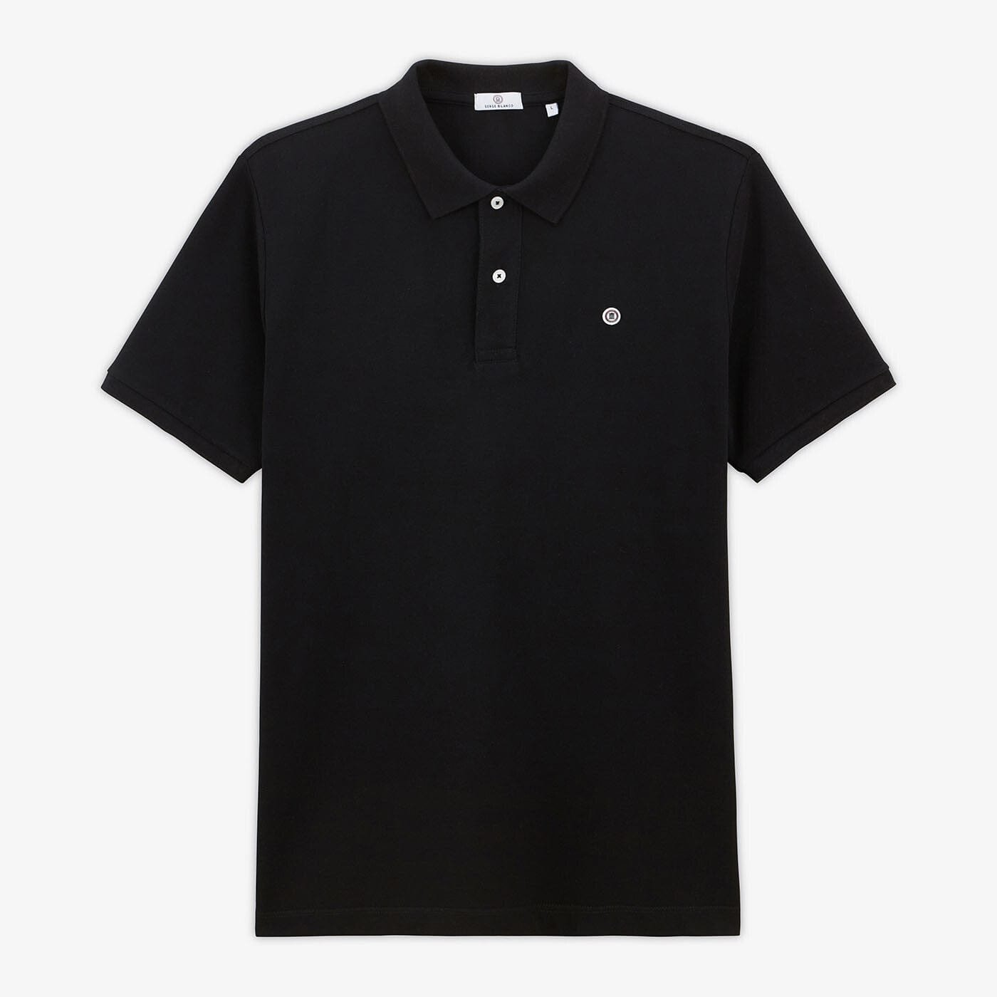 Short-sleeved piqué knit polo SERGE BLANCO Black