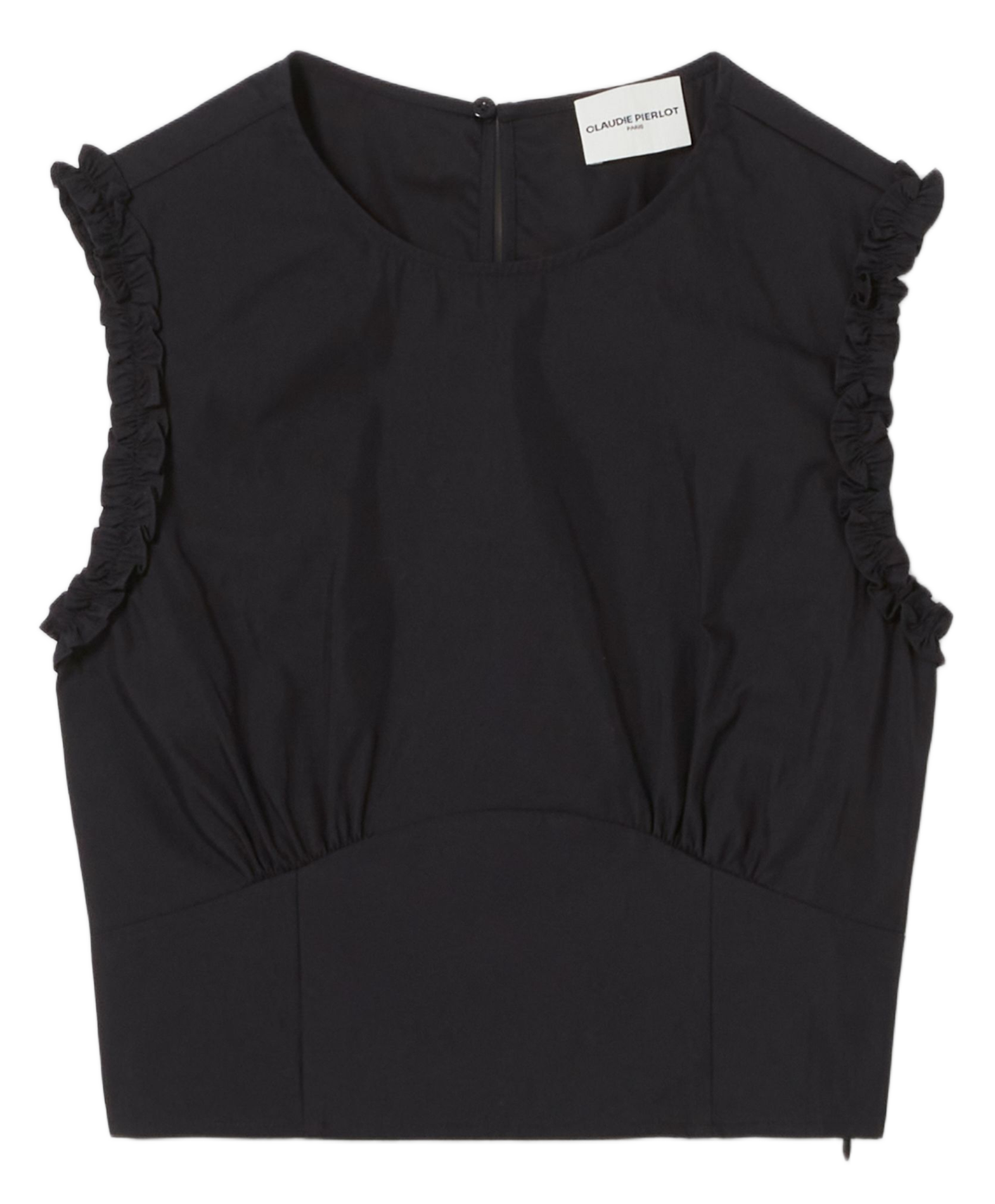 Top col rond en coton mélangé CLAUDIE PIERLOT Bleu