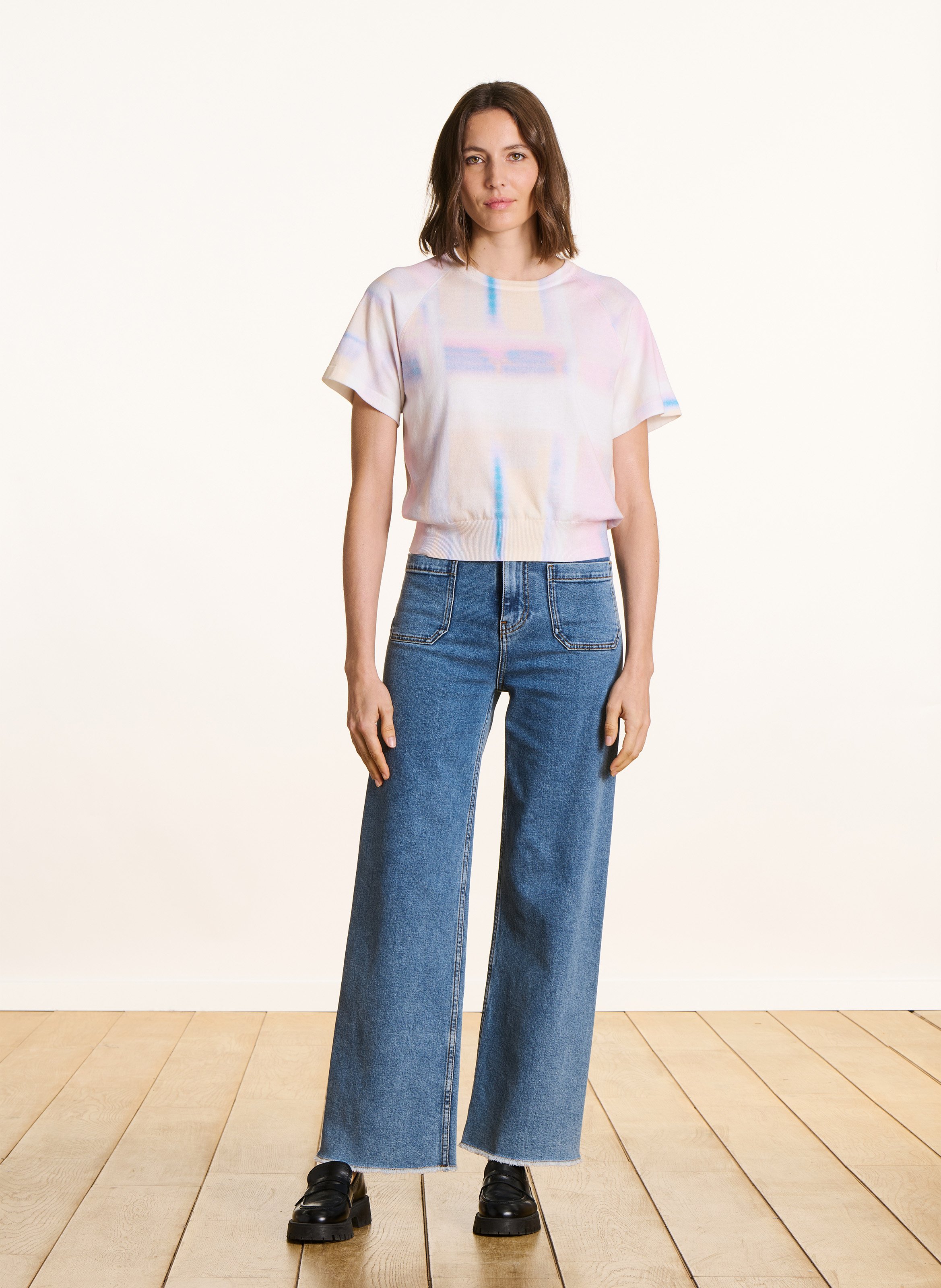 Pull droit en coton bio LA FEE MARABOUTEE Rose