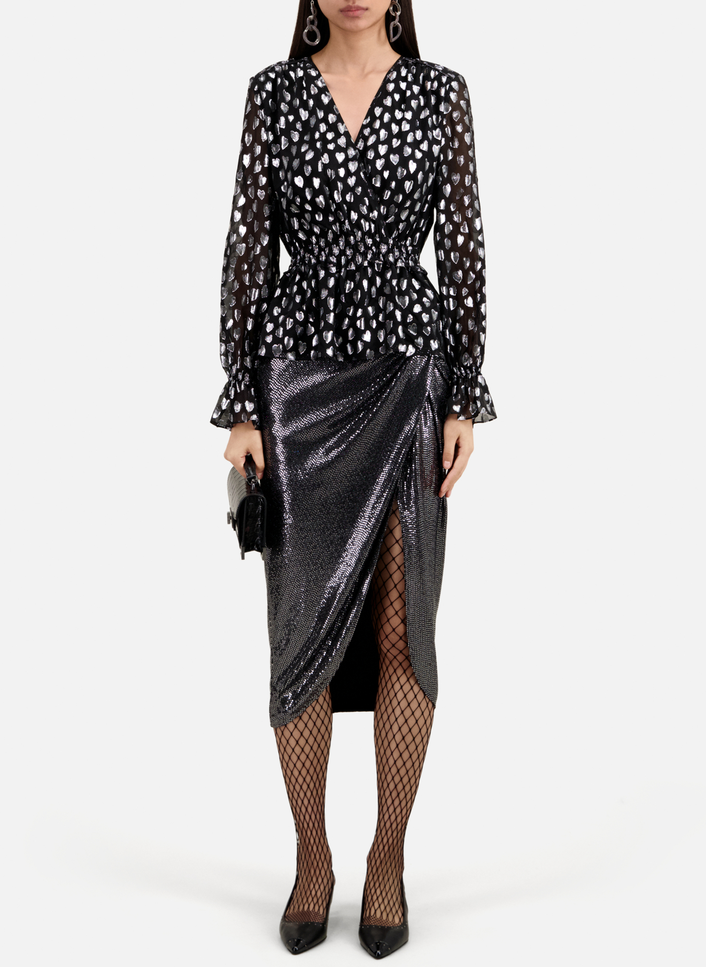 Top col V imprimé THE KOOPLES Gris