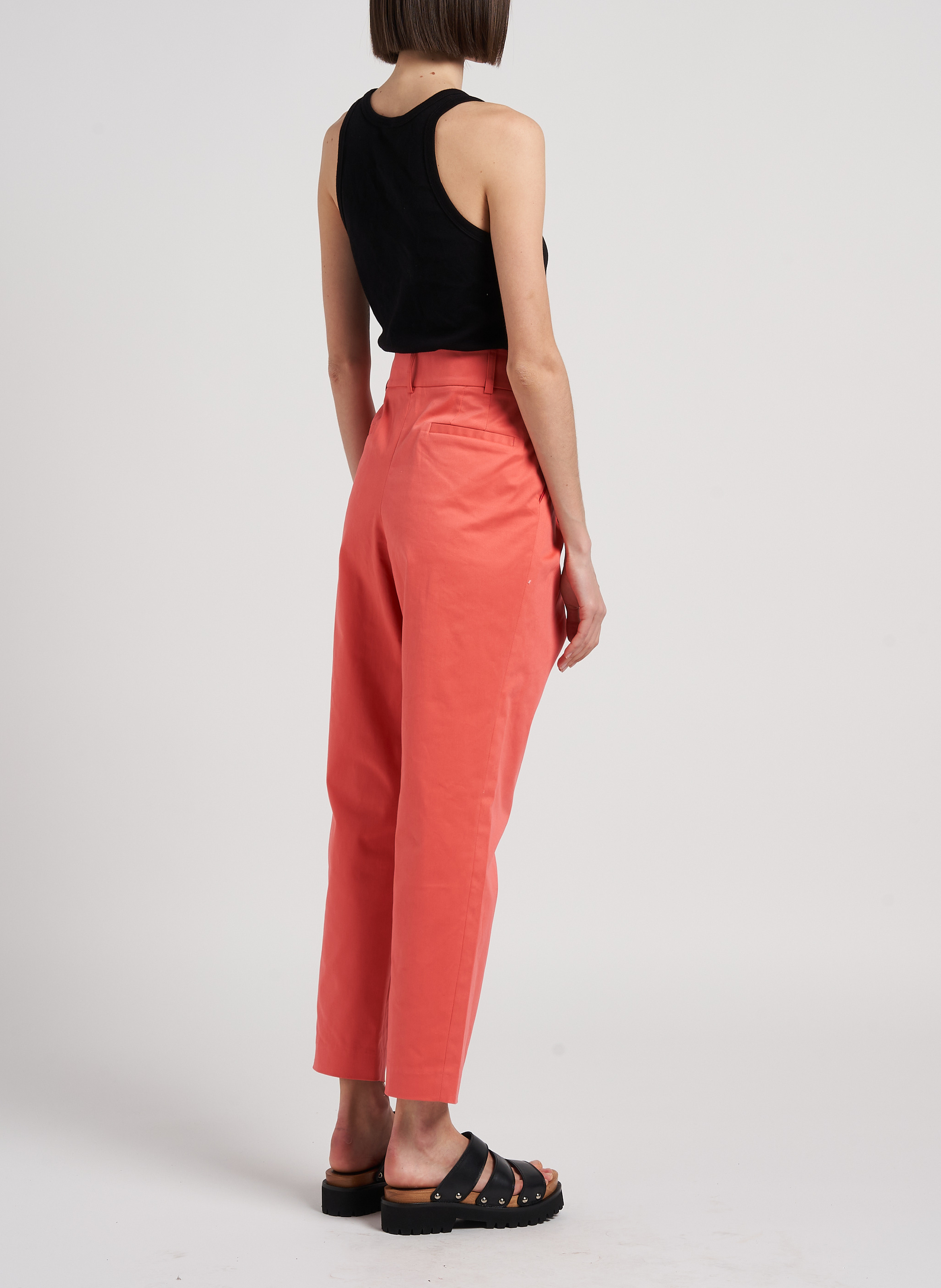 Pantalon à pinces en coton mélangé  HEIMSTONE Orange