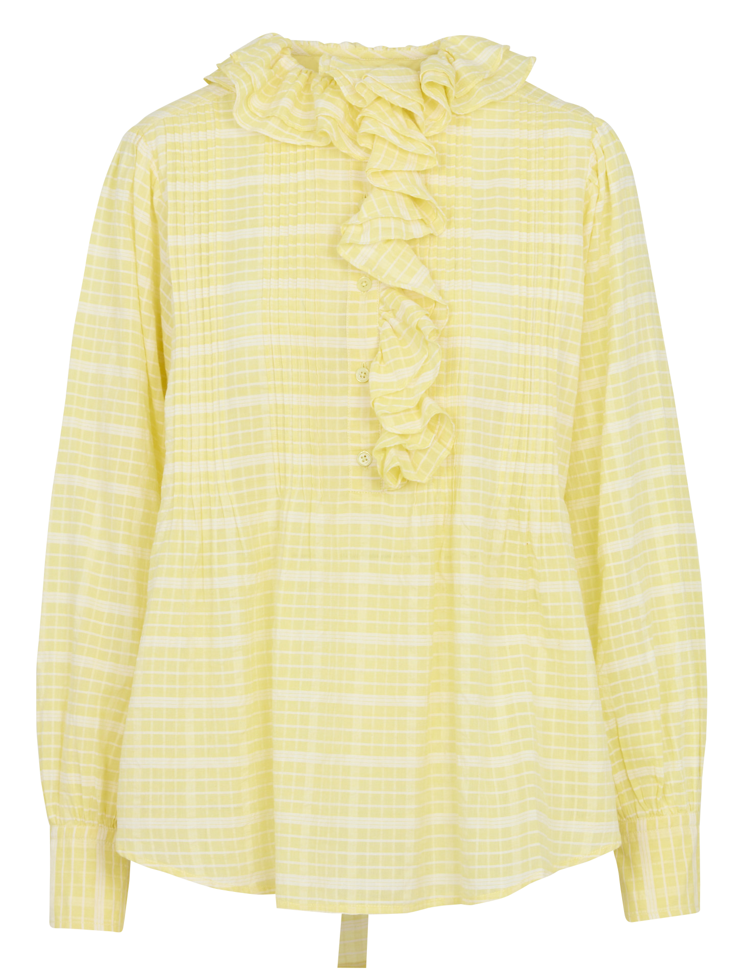 Blouse col rond à carreaux LAURENCE BRAS Jaune