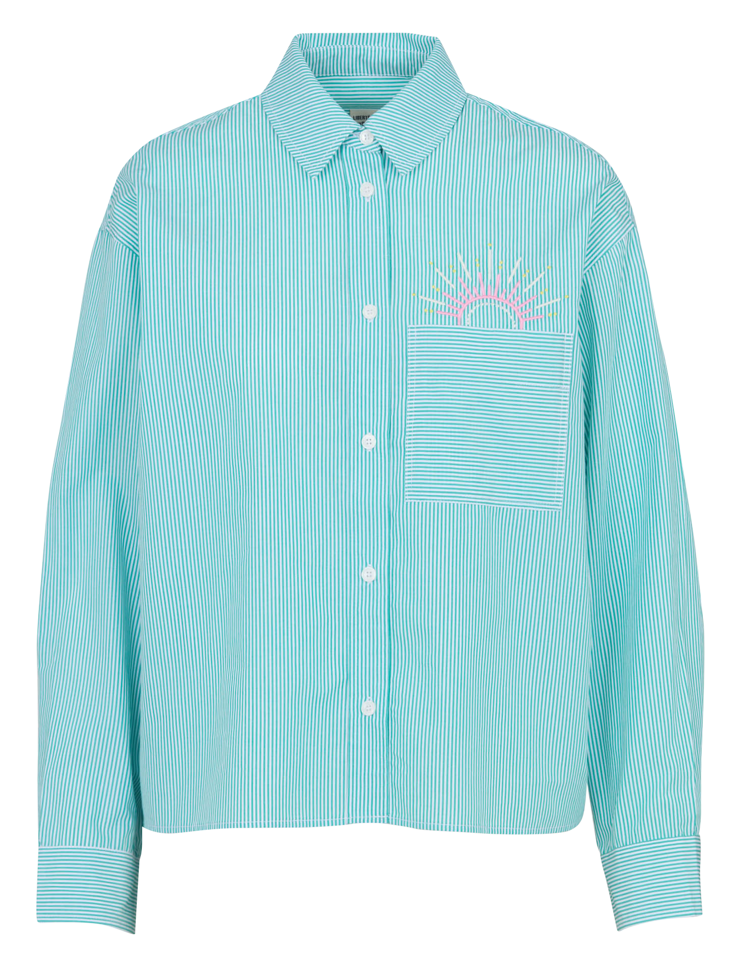 Chemise ample col classique rayée en coton SACRECOEUR Vert