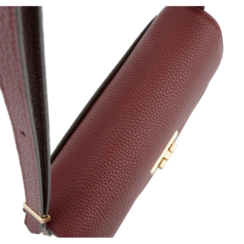 Crossbody bag in cowhide leather Red