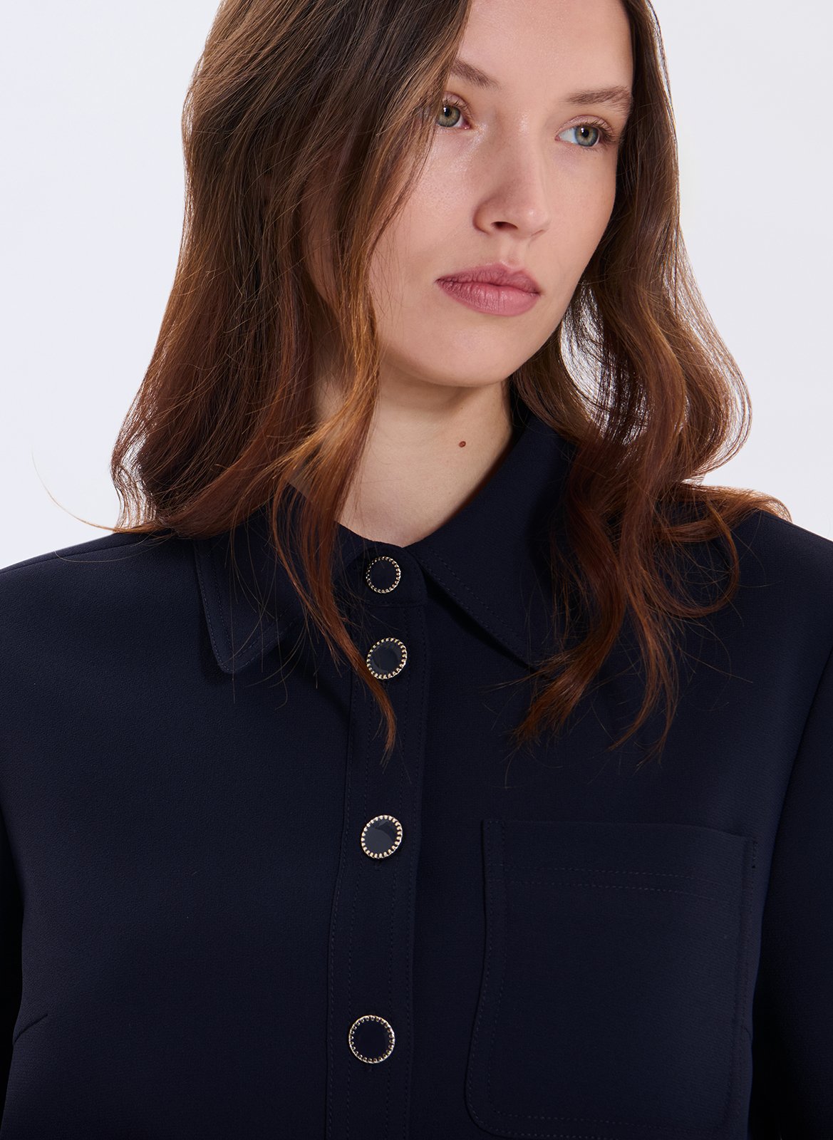 Loose short shirt Blue